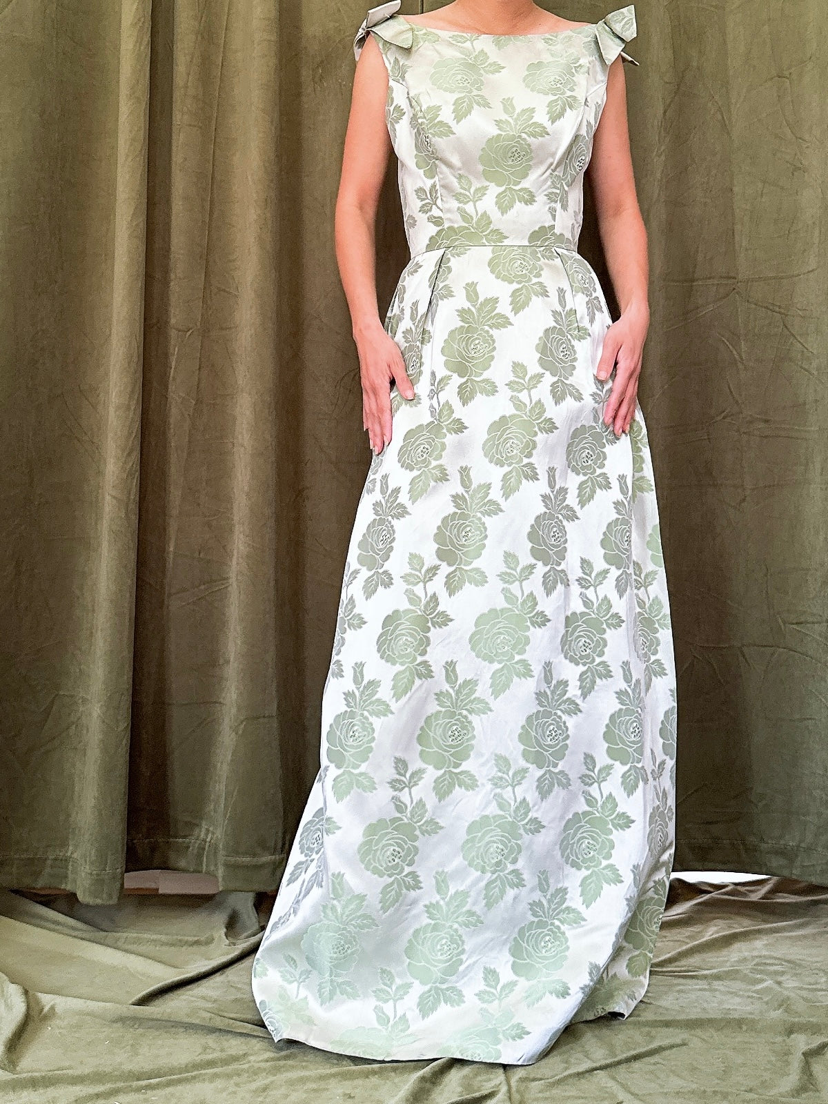 1960s Satin Brocade Dress - XS