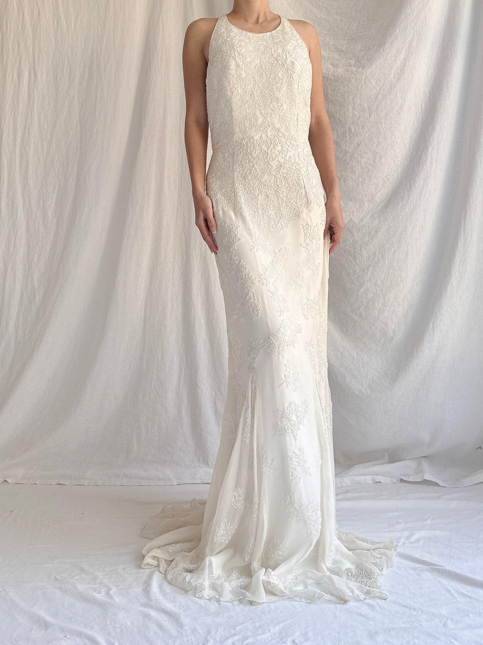 1990s Silk Beaded Gown - M