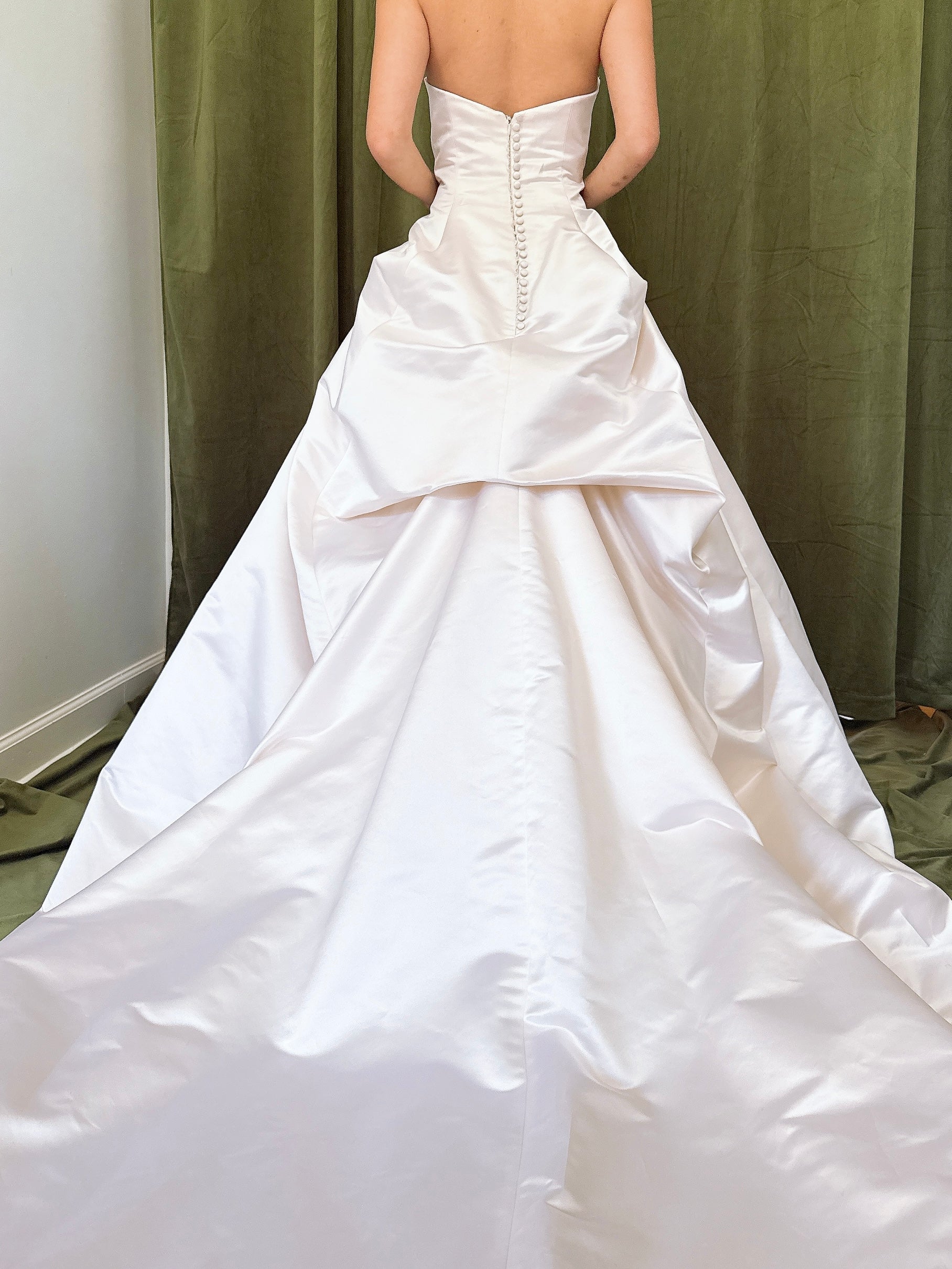 1990s Ulla-Maijia Silk Ruche Gown - M