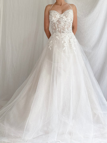 Beaded Tulle Bustier Gown - S/M