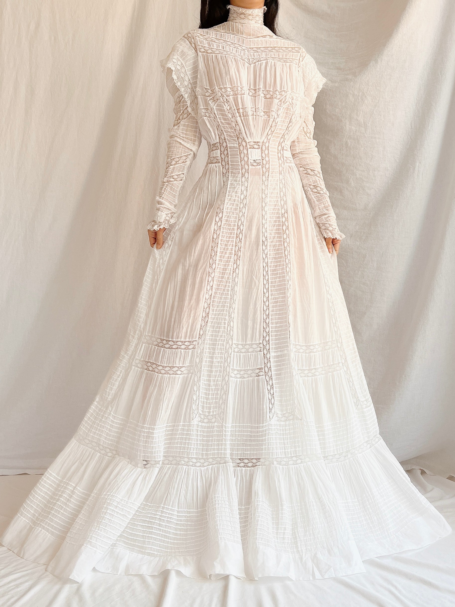 Victorian Silk/Cotton Lawn Dress - XS