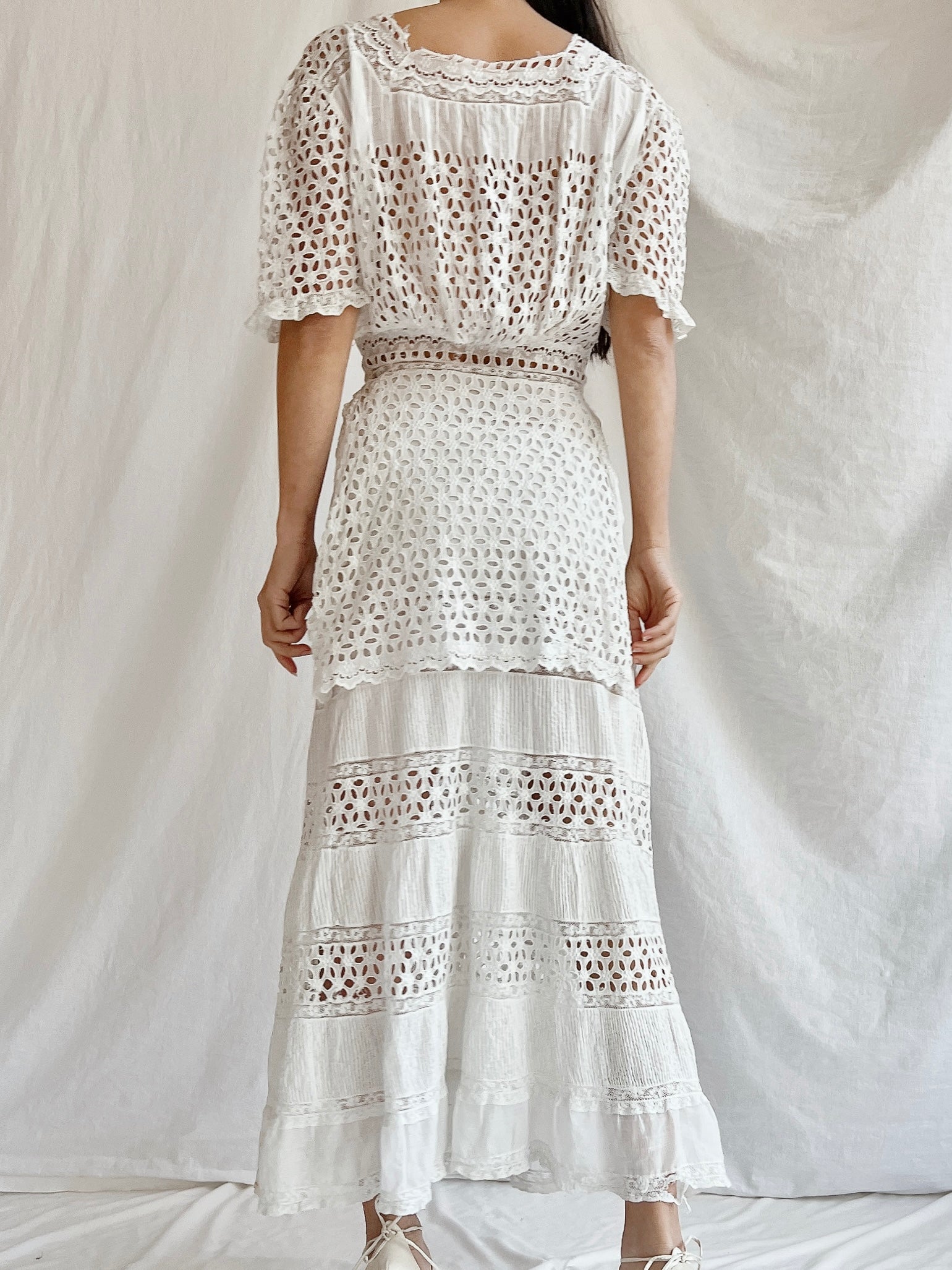 Edwardian Eyelet Lawn Dress - XS