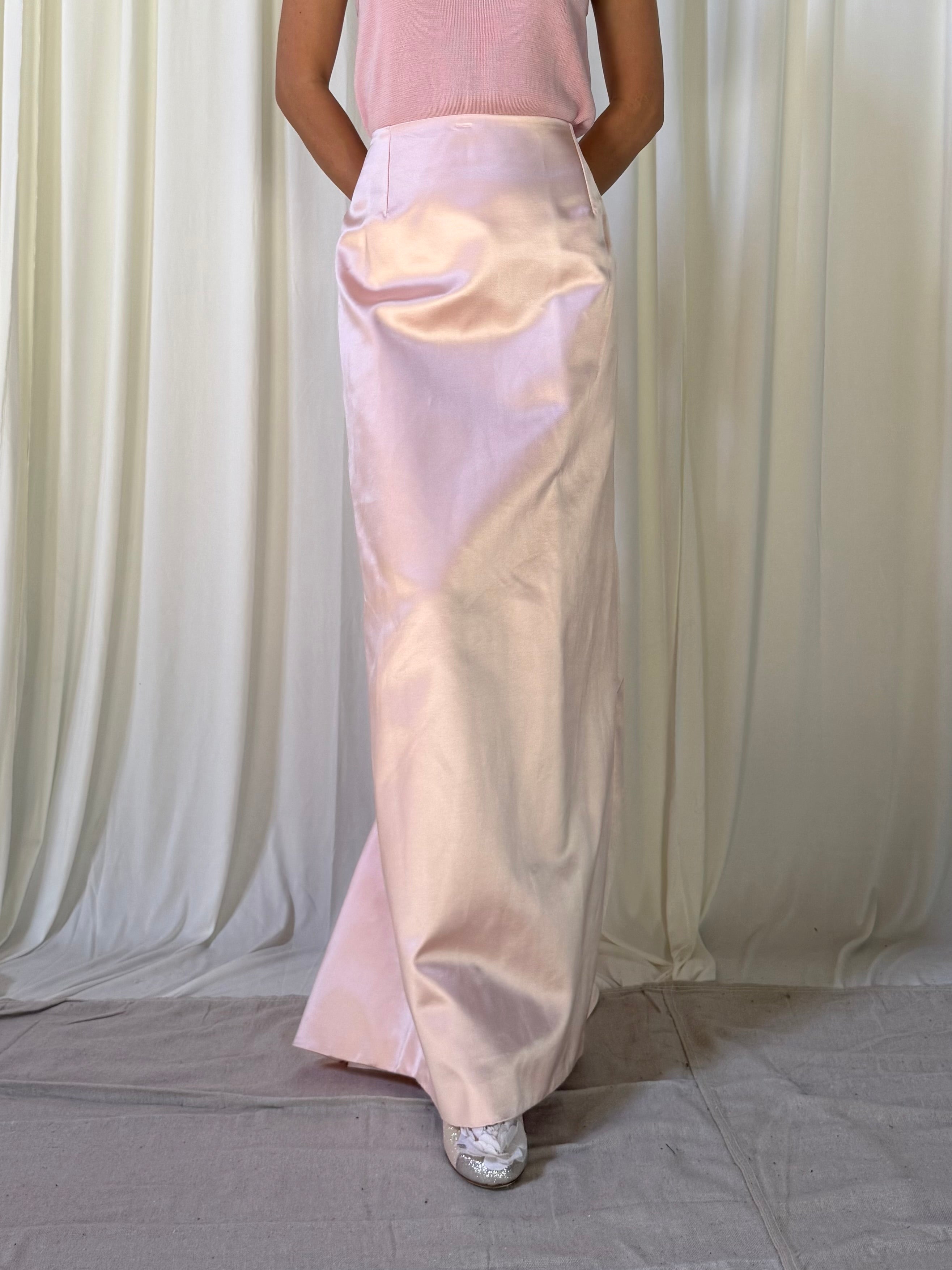 Vintage Tomasz Starzewaki Pink Silk Skirt - US 14 EUR 46
