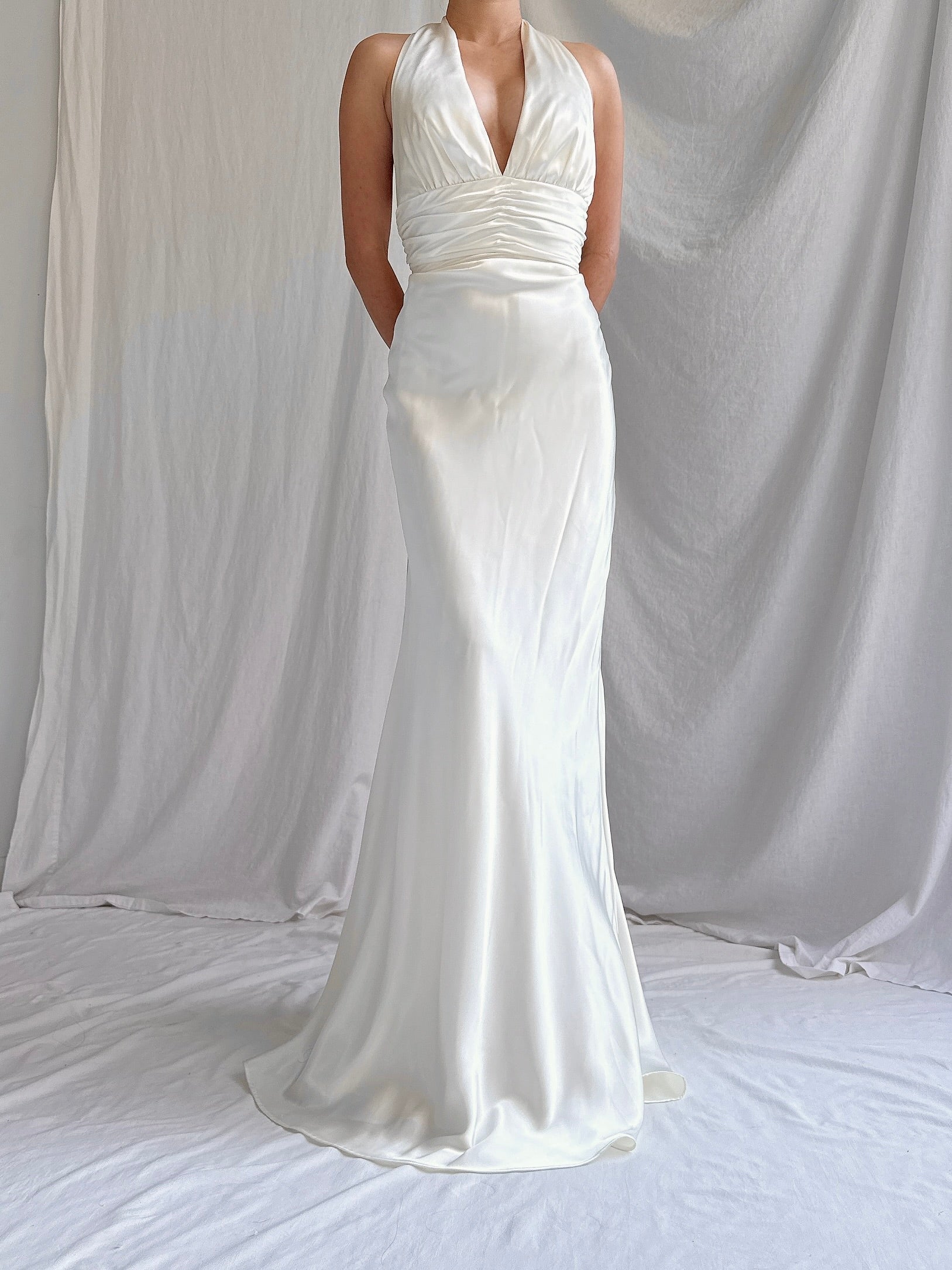 Vintage Satin Bias Dress - S