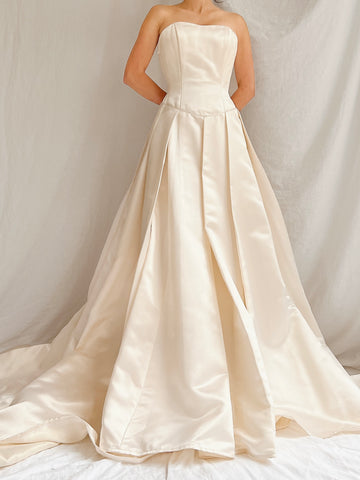 1990s Silk Charmeuse Corset Gown - S/4