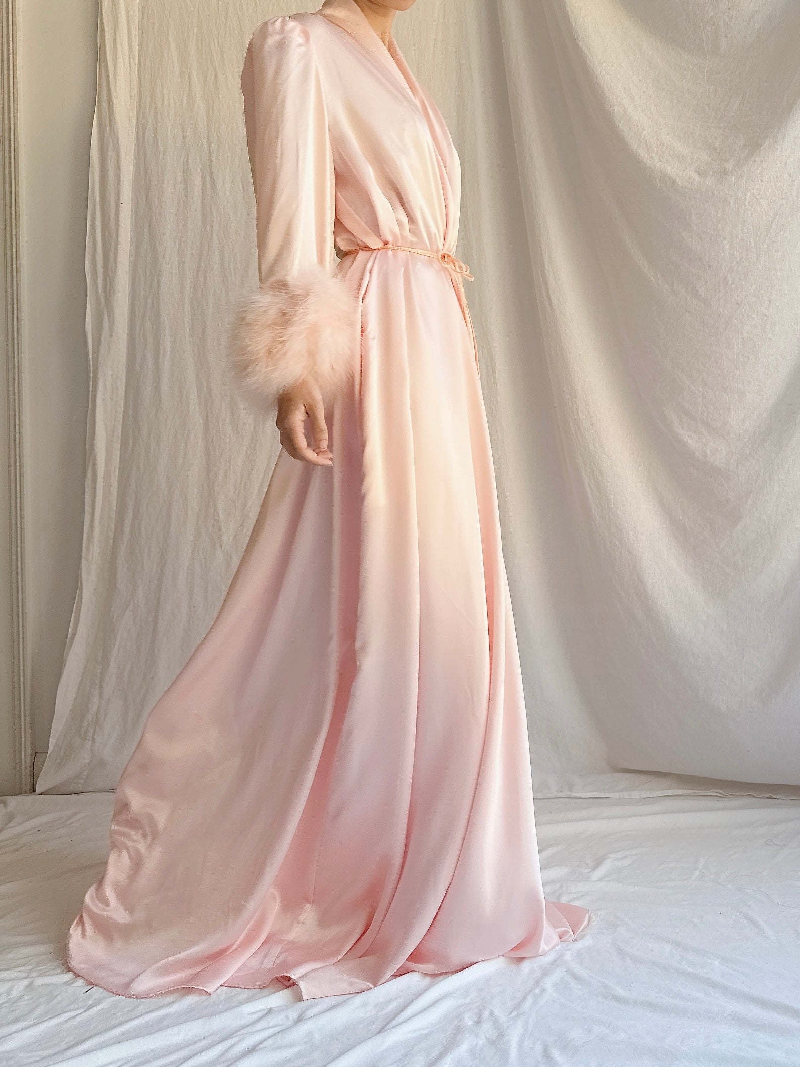 Vintage Pink Lucie Ann Feather 2 Piece Set - OSFM