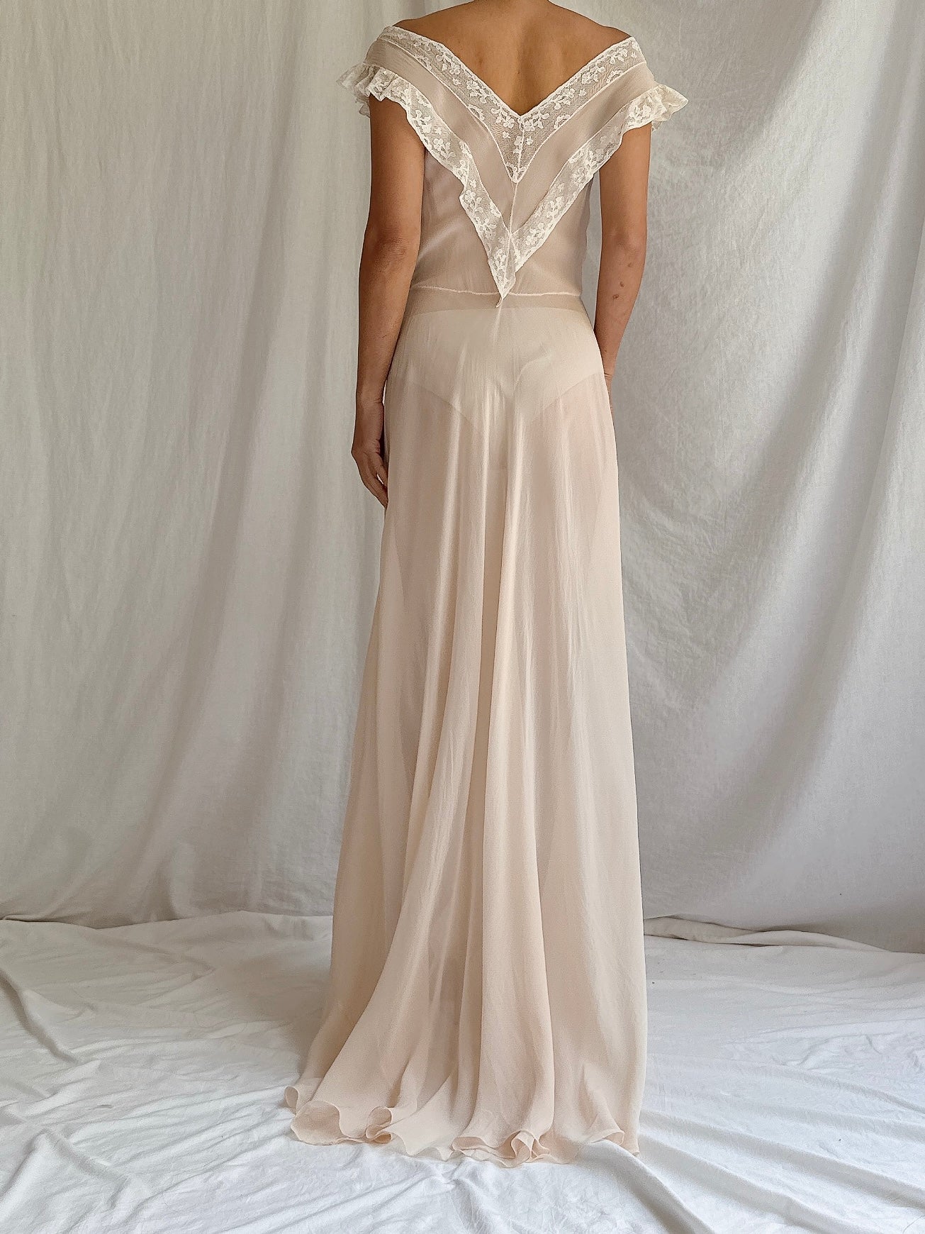 Vintage Shell Pink Slip Dress - XS