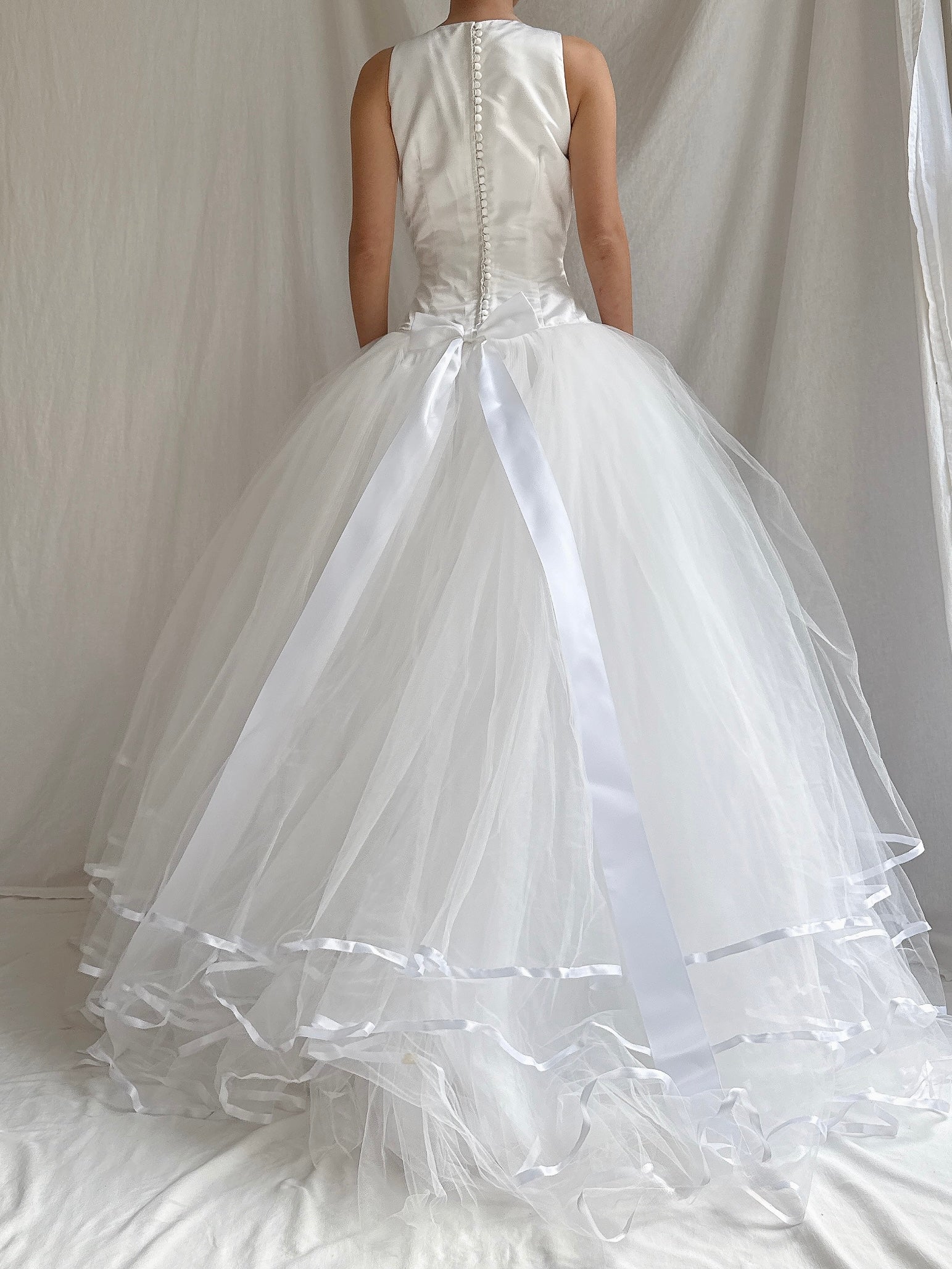 1990s Lazaro Silk and Tulle Gown - M 6