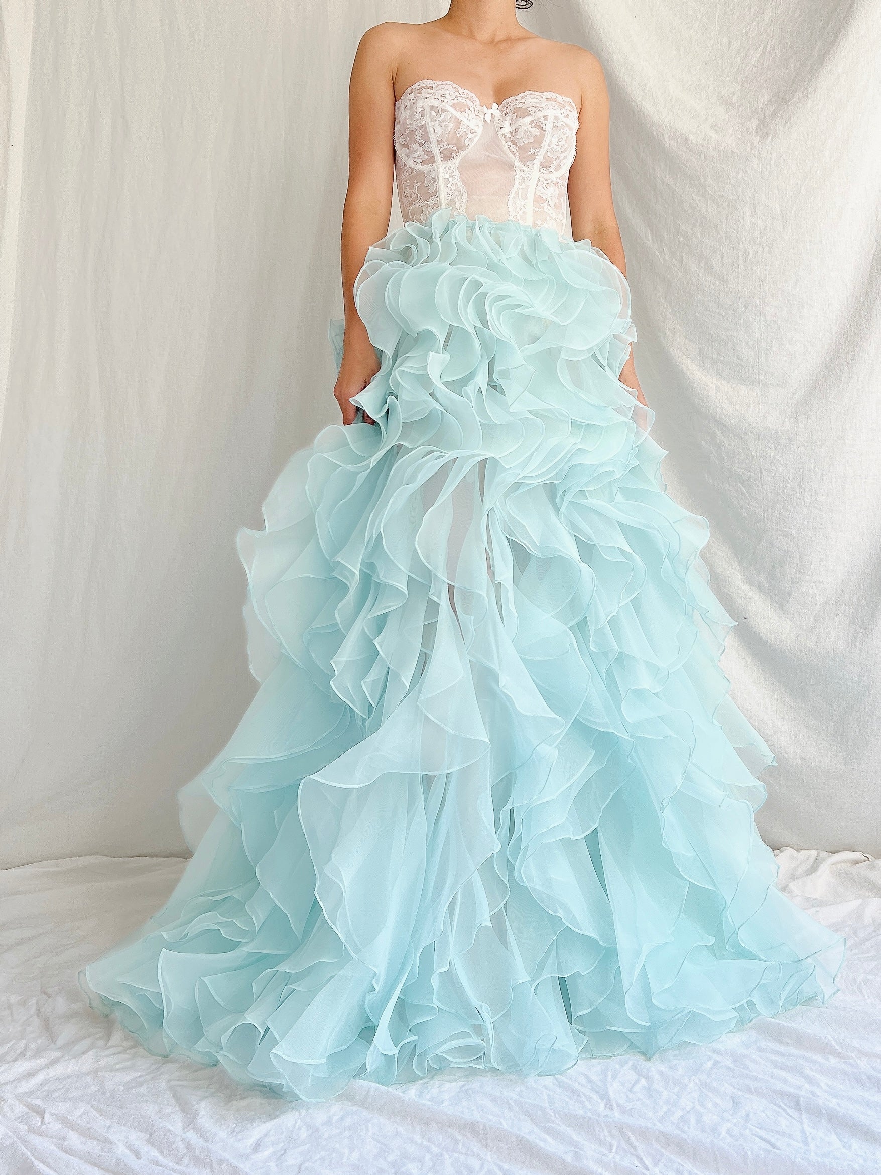 Cyan Ruffle Skirt/Dress - OSFM