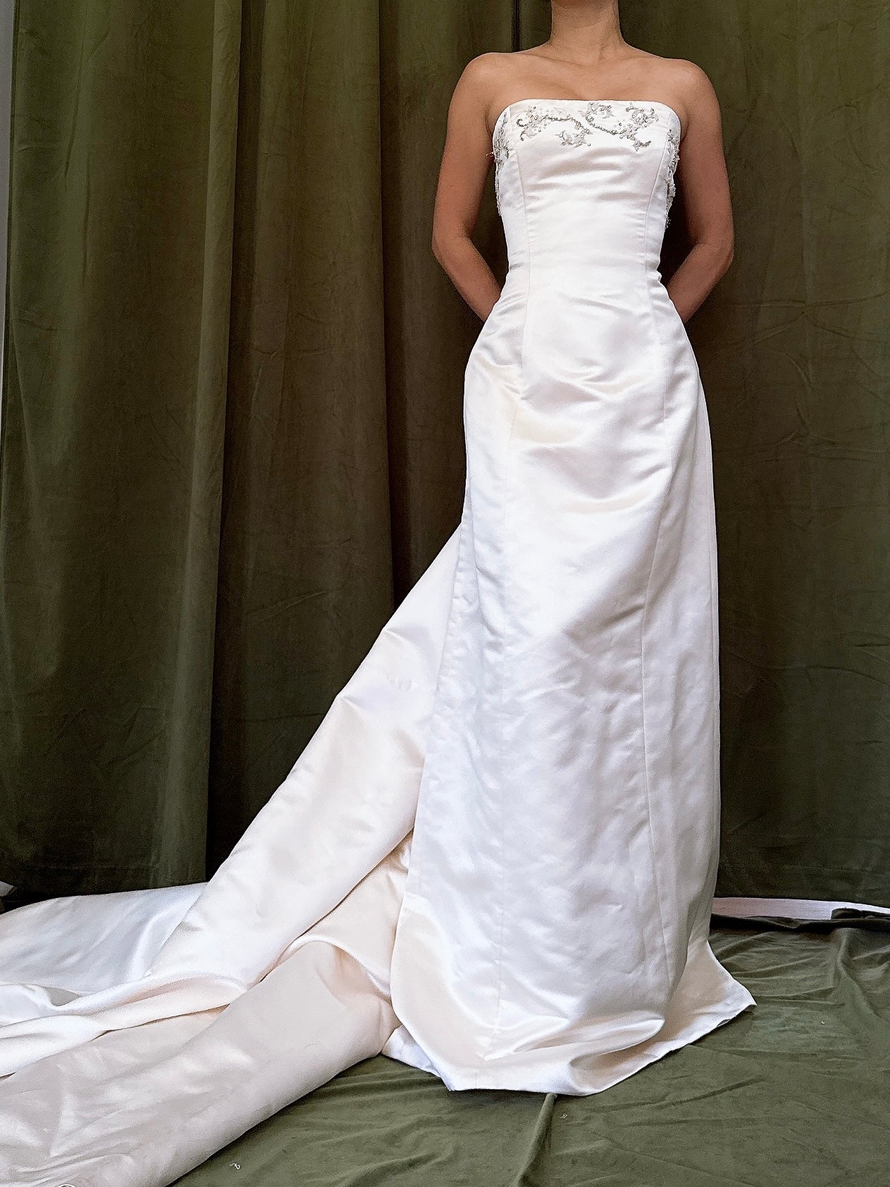 1990s Ulla-Maija Silk Strapless Gown - M