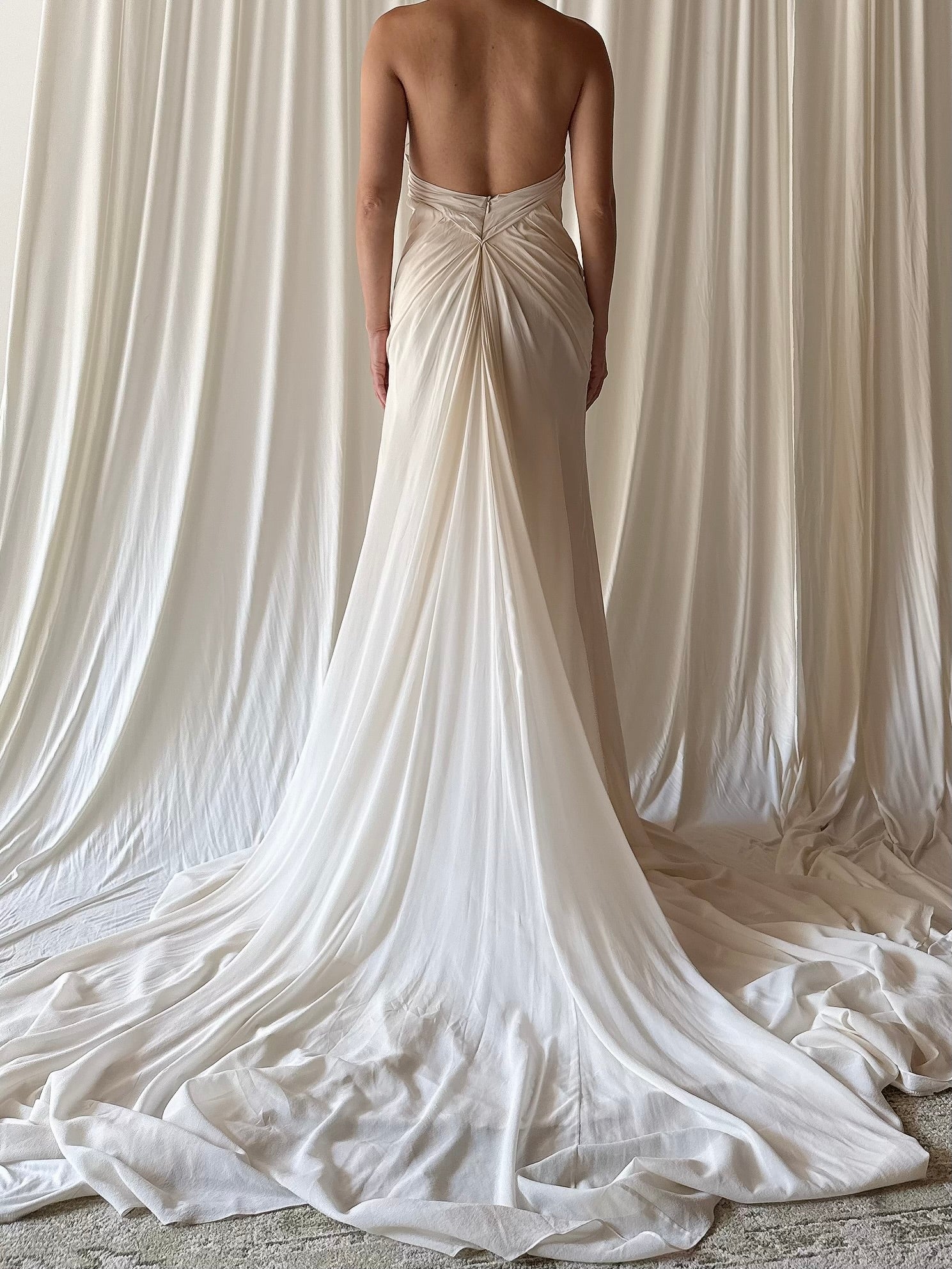 Gemy Maalouf Silk Chiffon Draped Gown - S/M