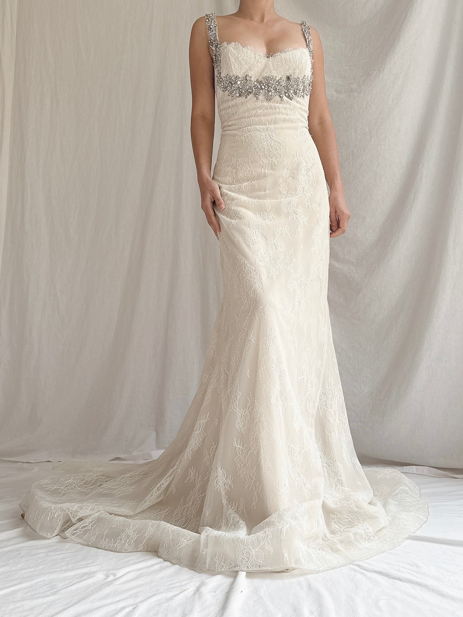 Liancarlo Couture Chantilly Lace and Silk Gown - M/6