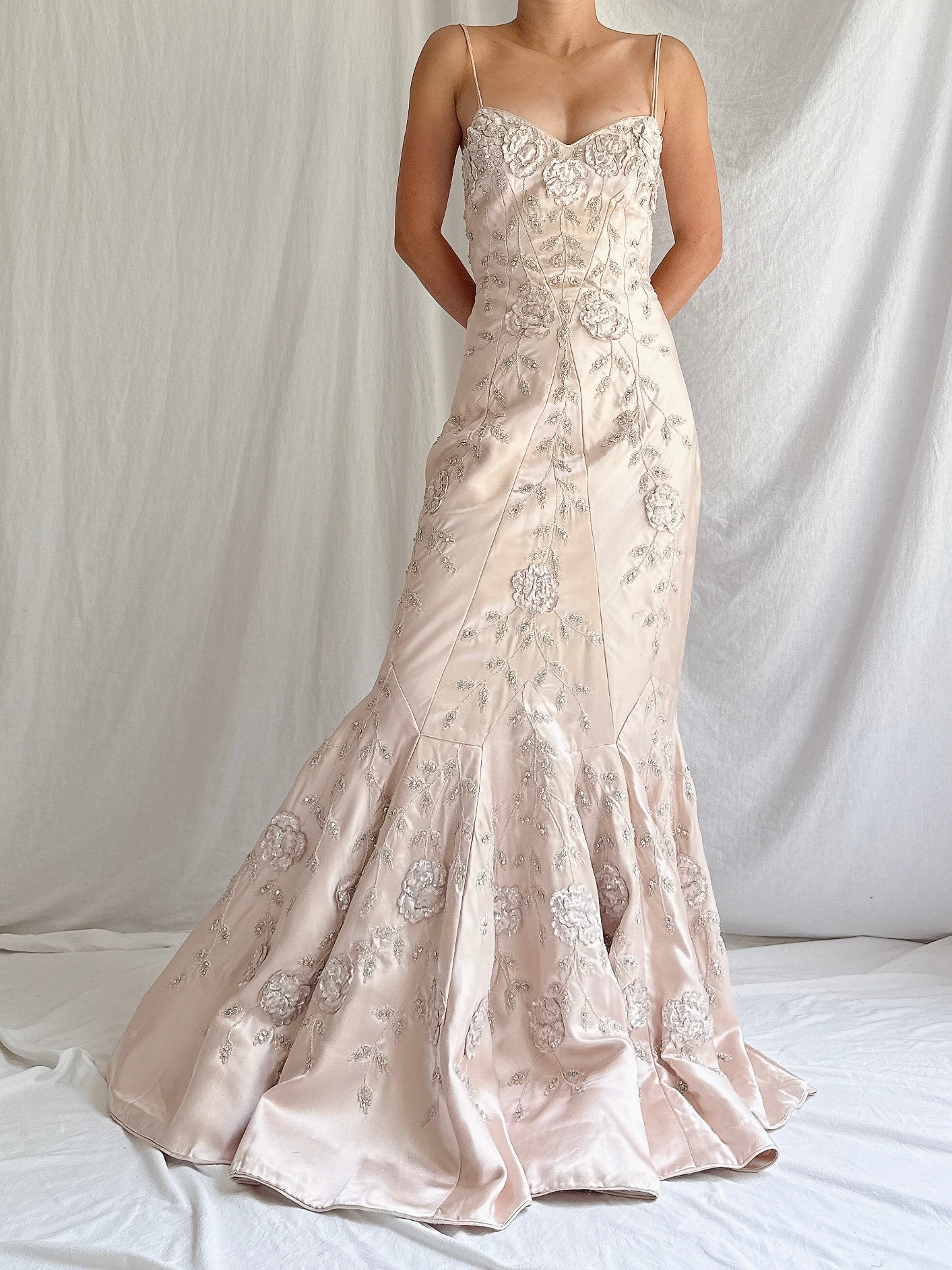 Vintage Eavis & Brown Pink Silk Gown - S/ UK 10/US 6/8