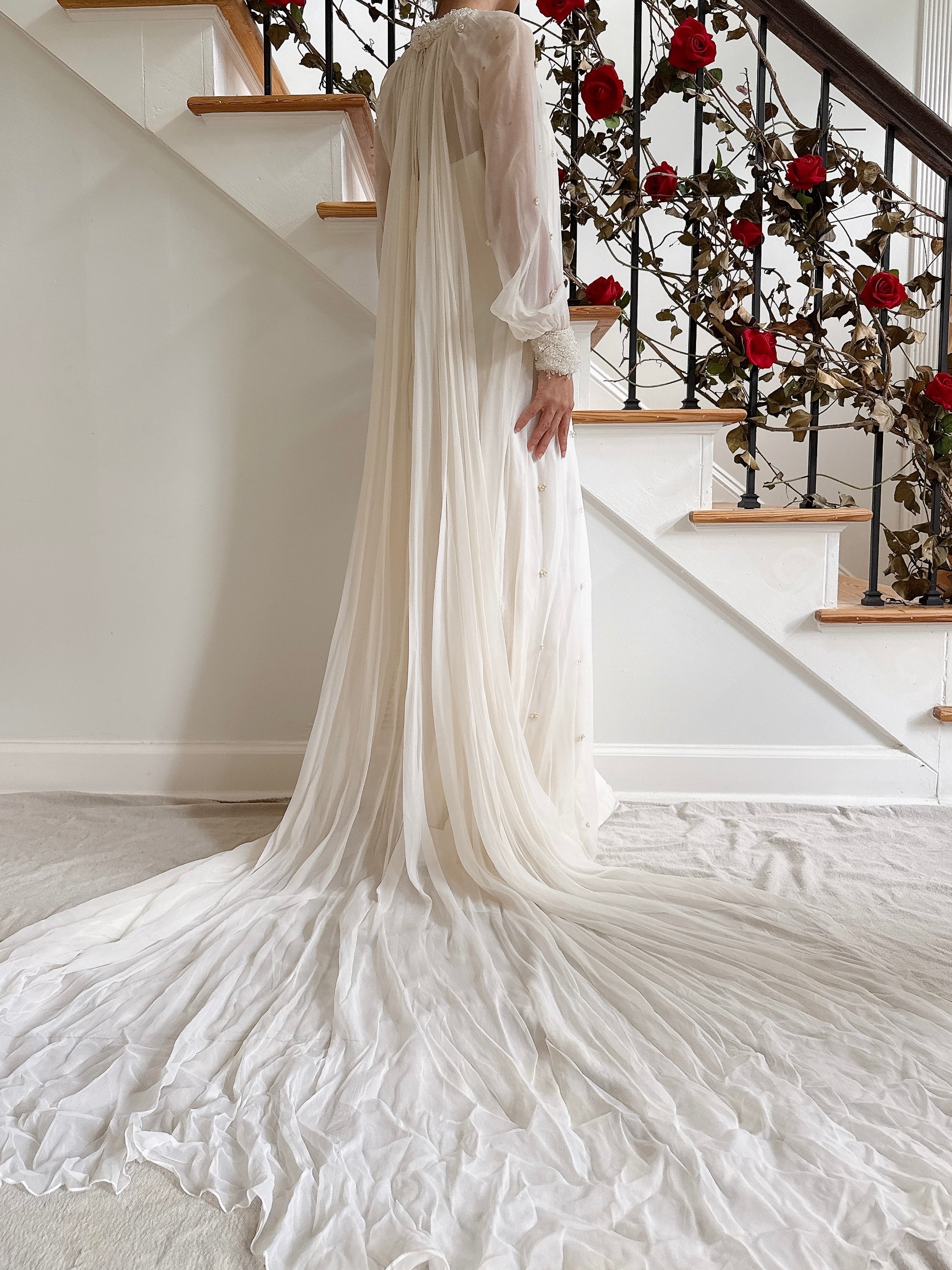1960s Chiffon Gown - S