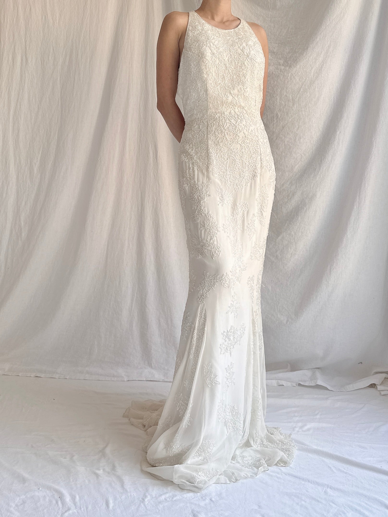 1990s Silk Beaded Gown - M