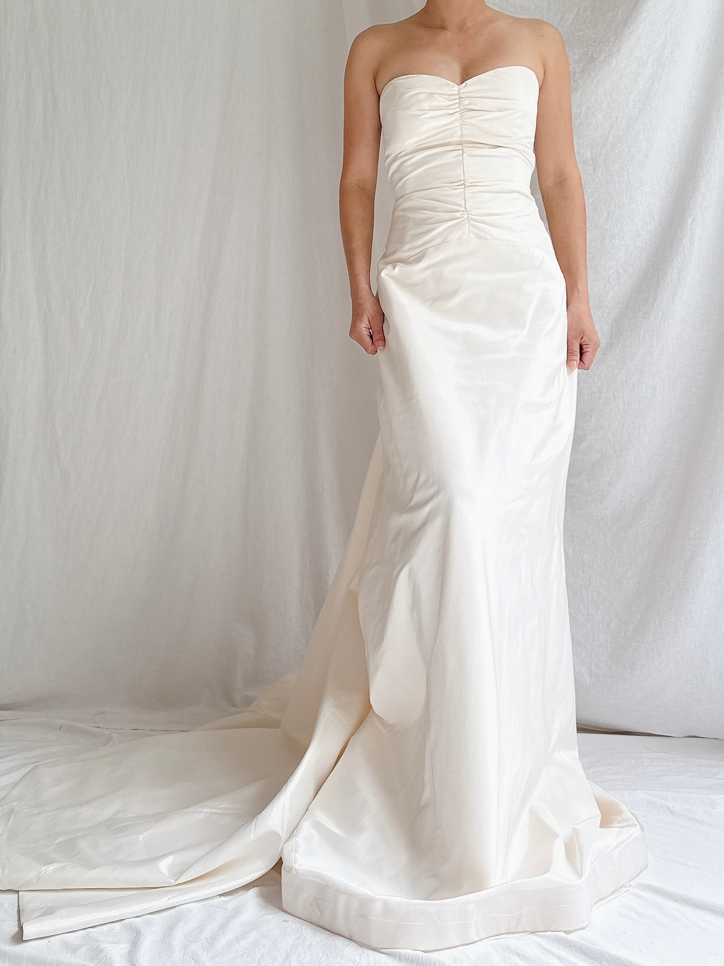Vintage Silk Strapless Gown - S/4