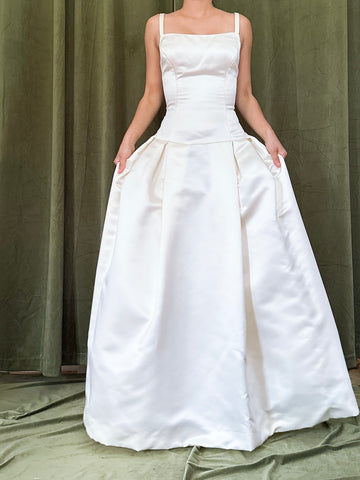 1990s Vera Wang Satin Dress - XS