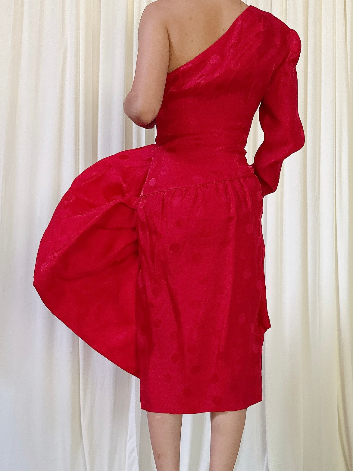 Vintage Fernando Pena Red Silk Dress - UK 10