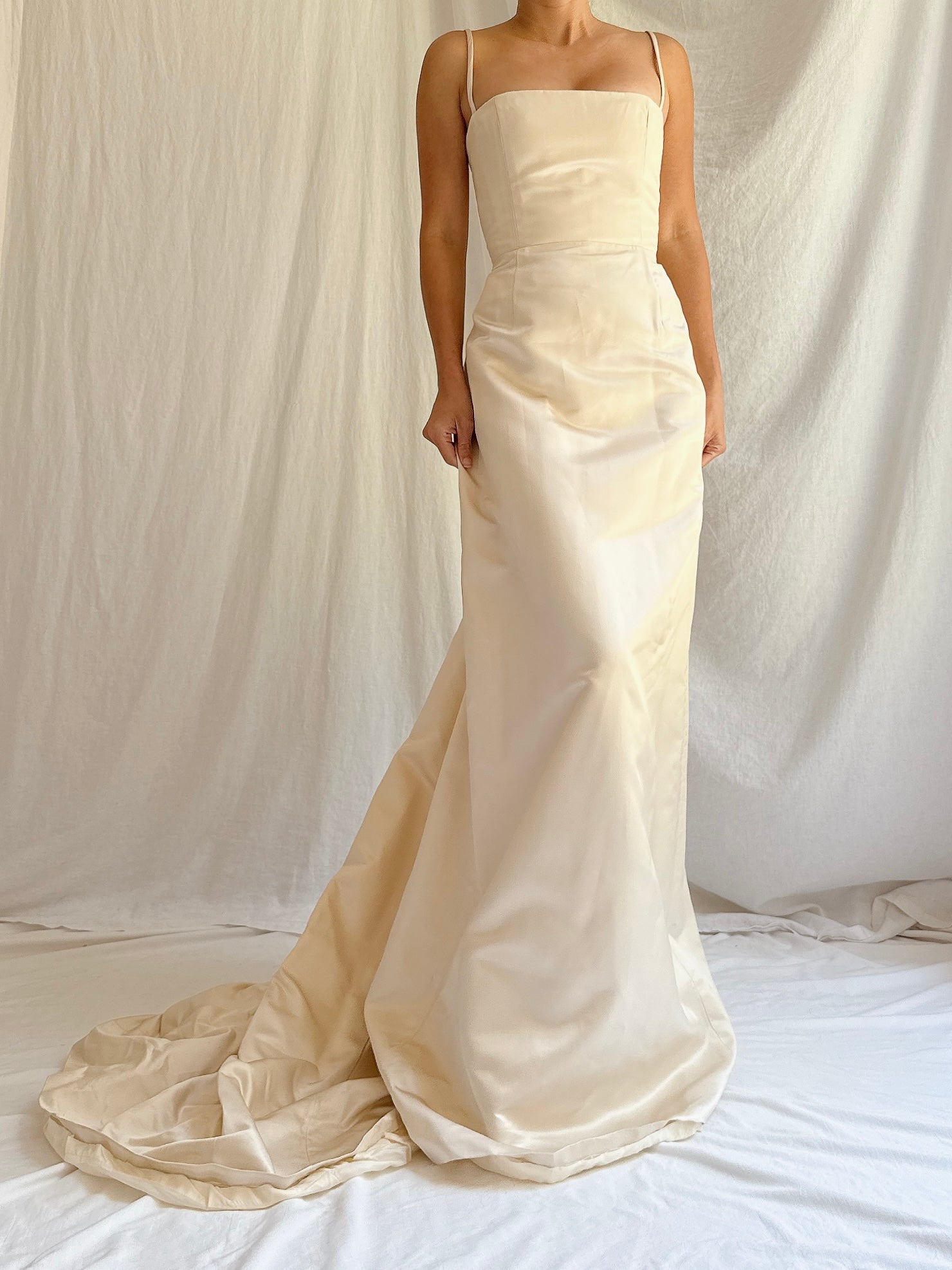 Vintage Peter Soronen Champagne Silk Charmeuse Gown - XS/2