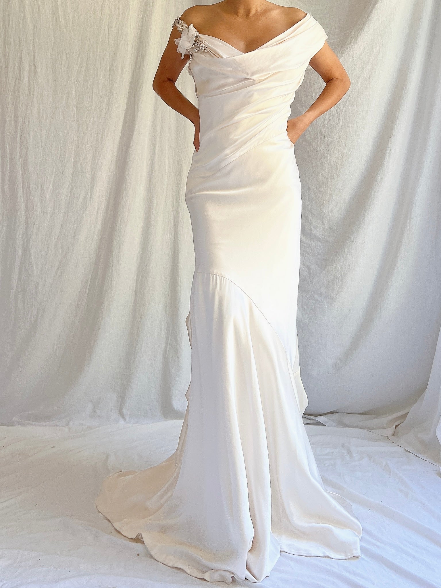 Vintage Silk Bustier Dress - M/8