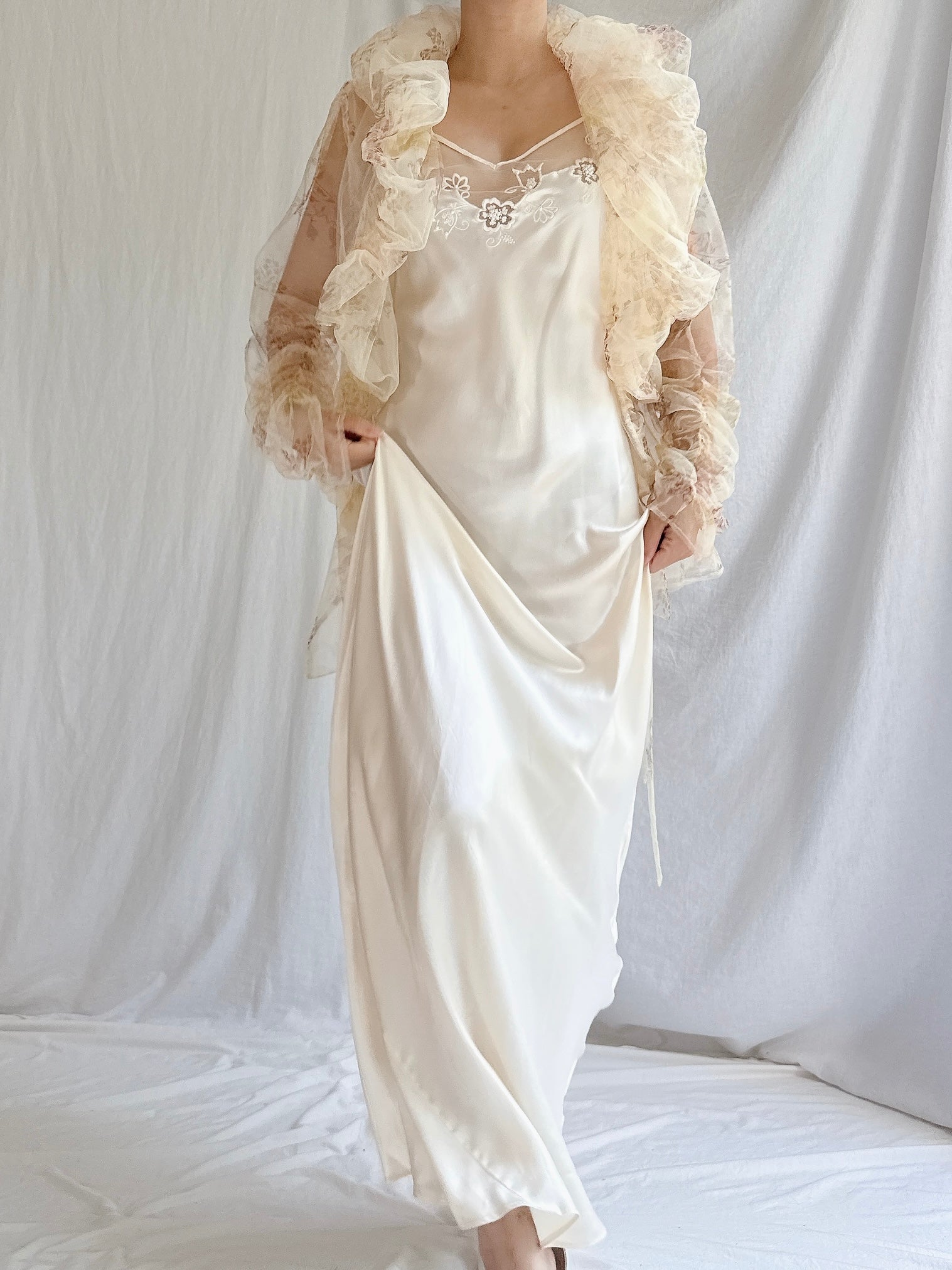 Vintage Silk Long Slip - M