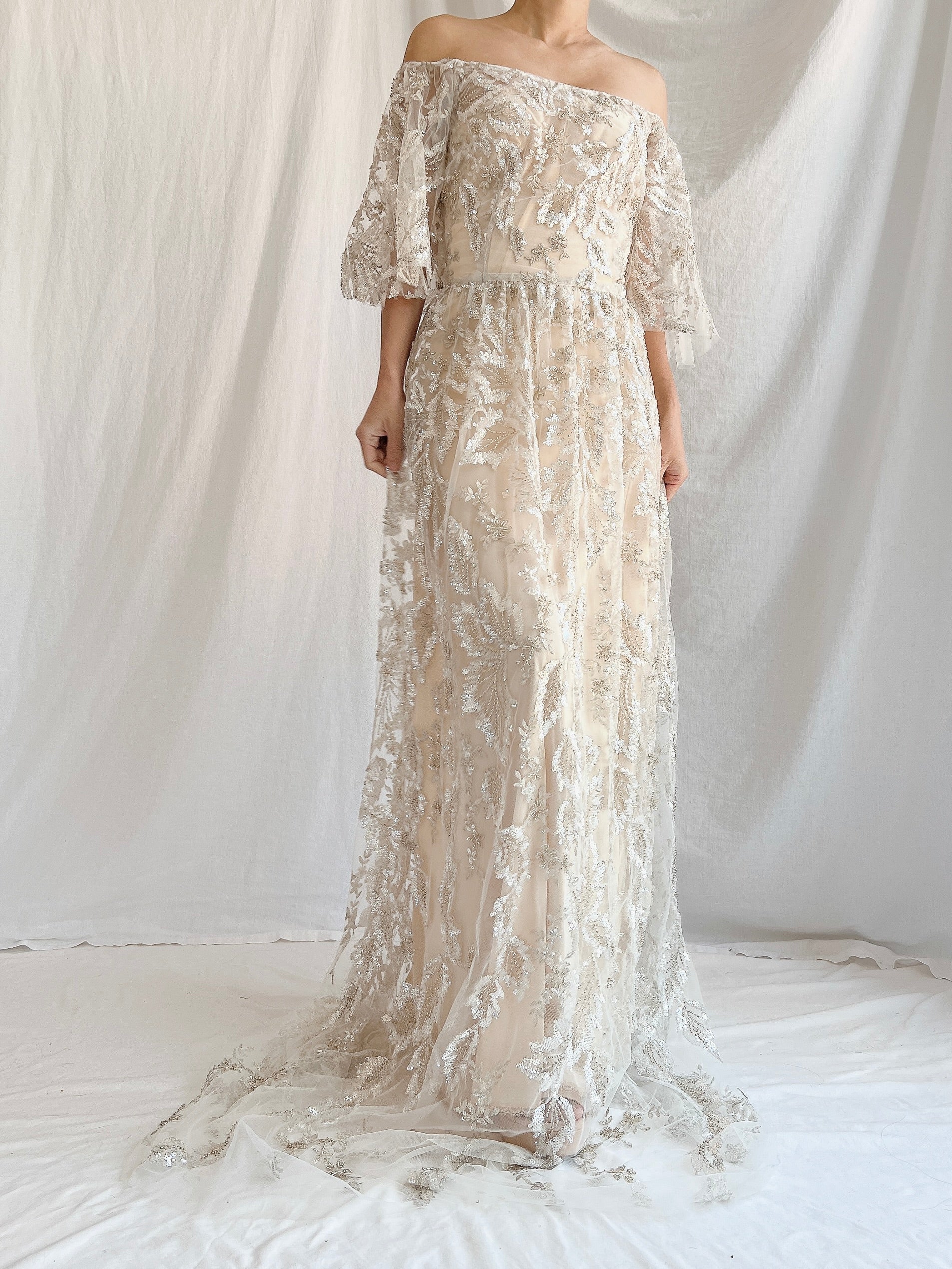 Beaded Off-the-Shoulder Gown - S/4/6