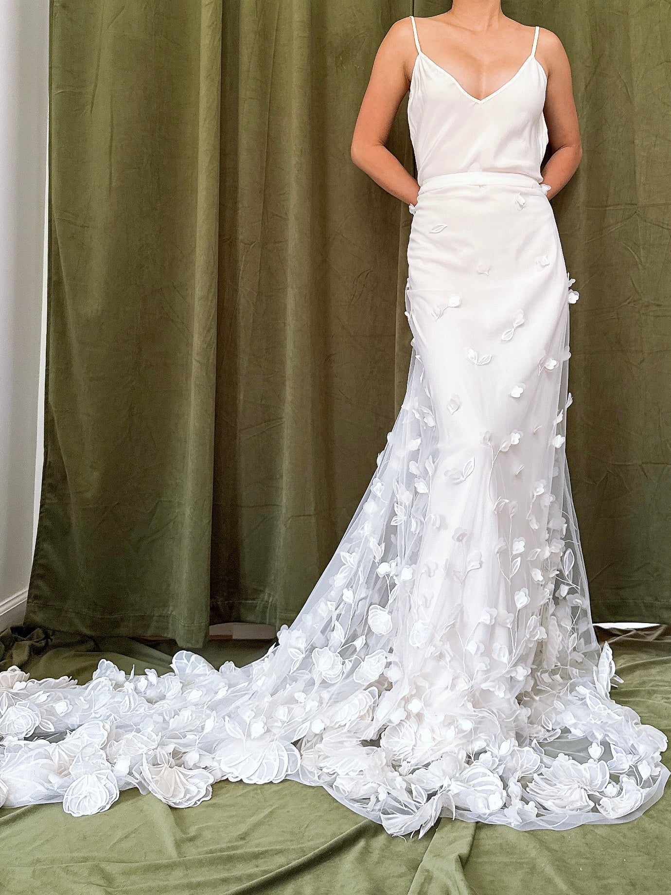 Silk Slip and Organza Skirt Set - M