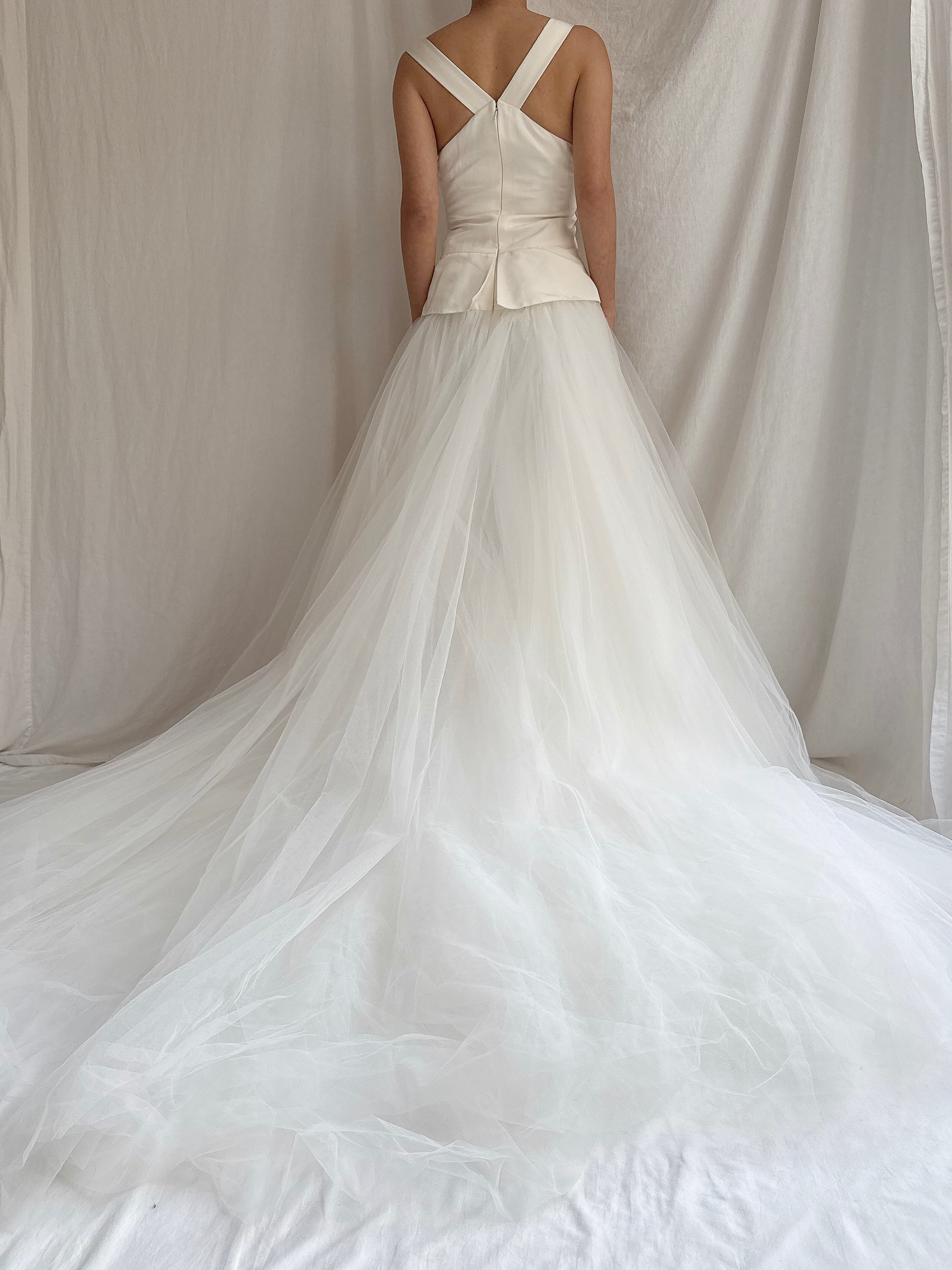 RESERVED Vintage Amsale Silk Tulle Gown - Size 8