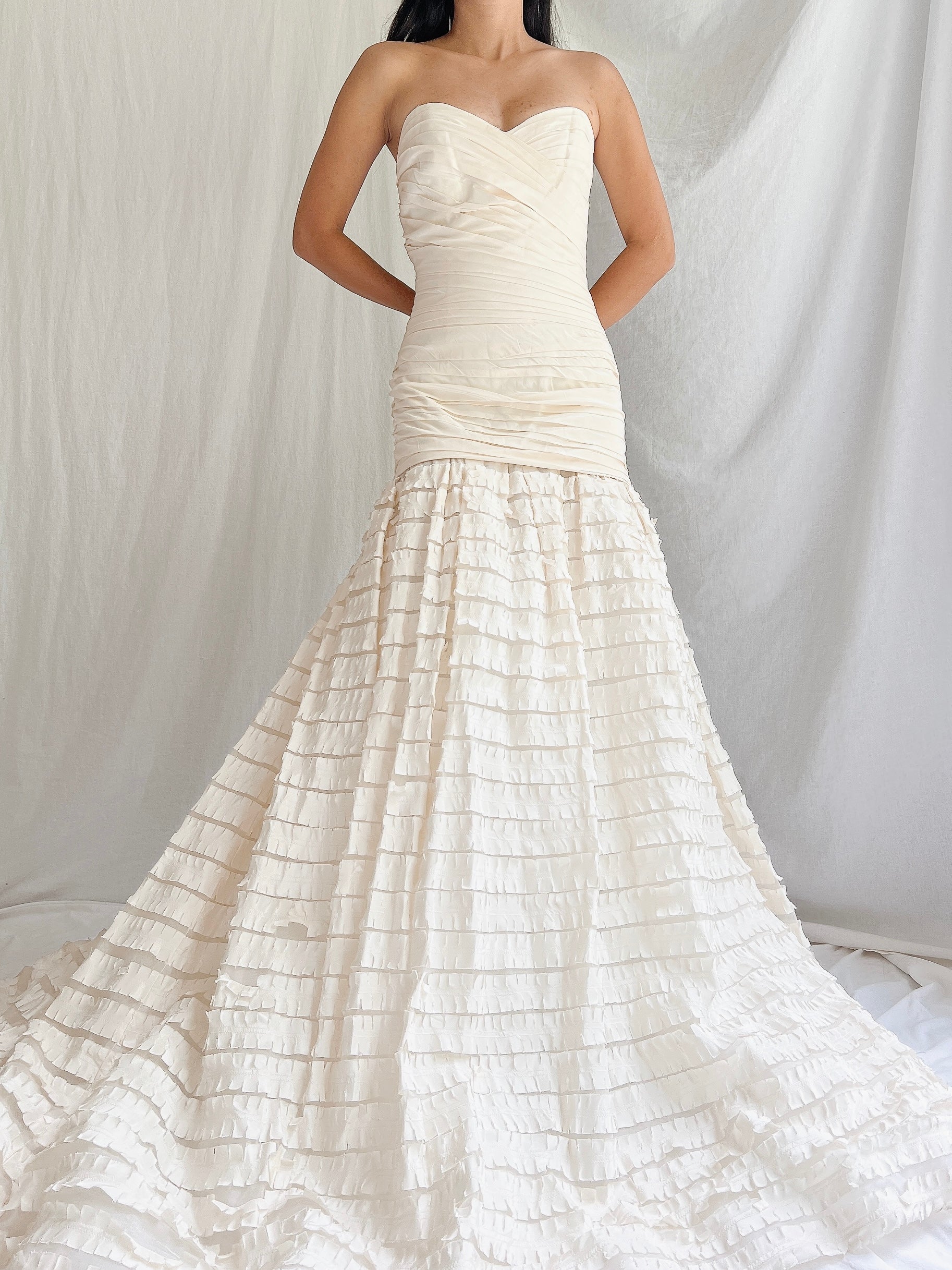 RESERVED Liancarlo Couture Silk Dropped Waist Gown - S/6