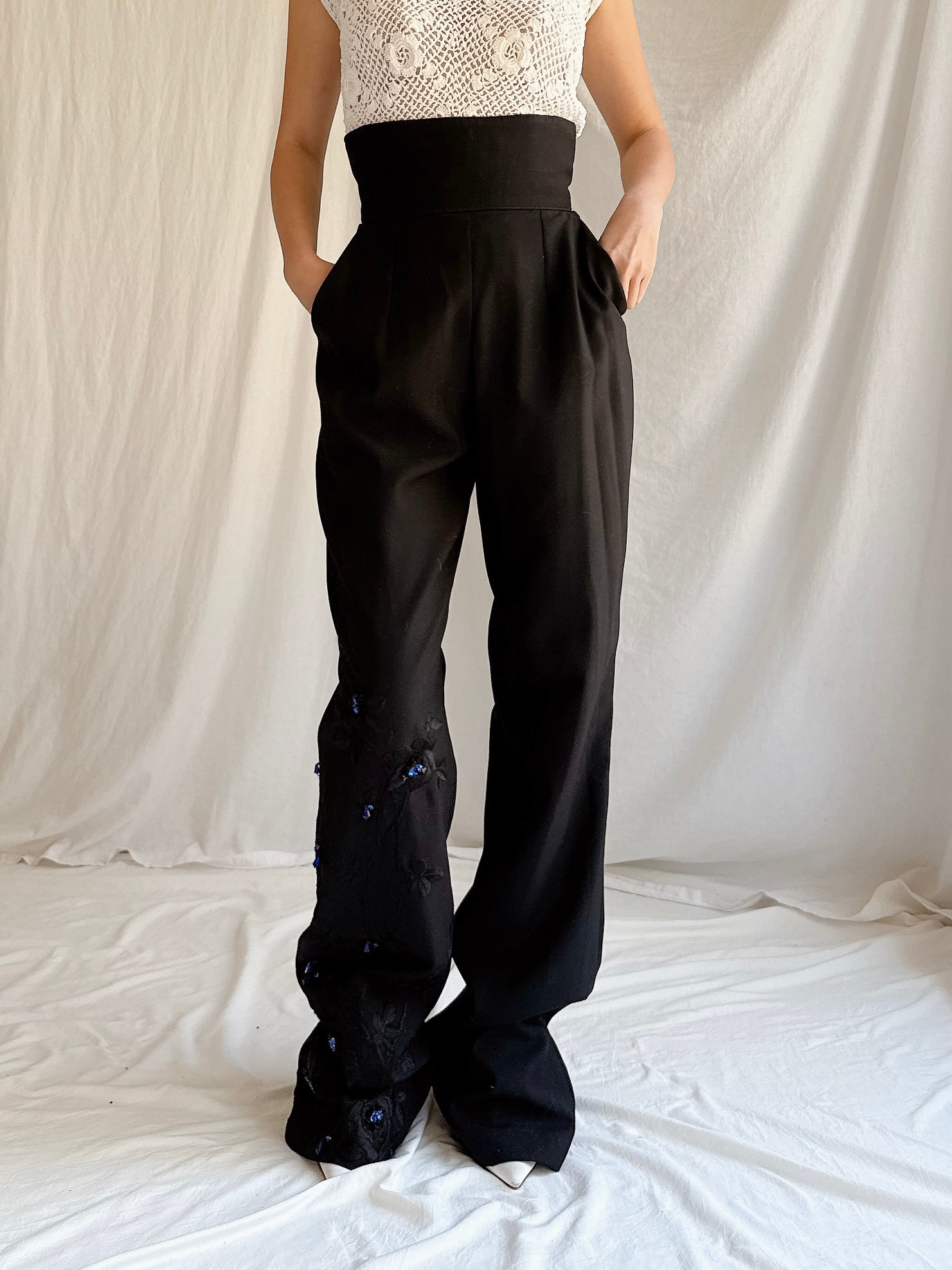 Vintage Angelo Mozzillo Italy Wool Trousers - S/IT 42