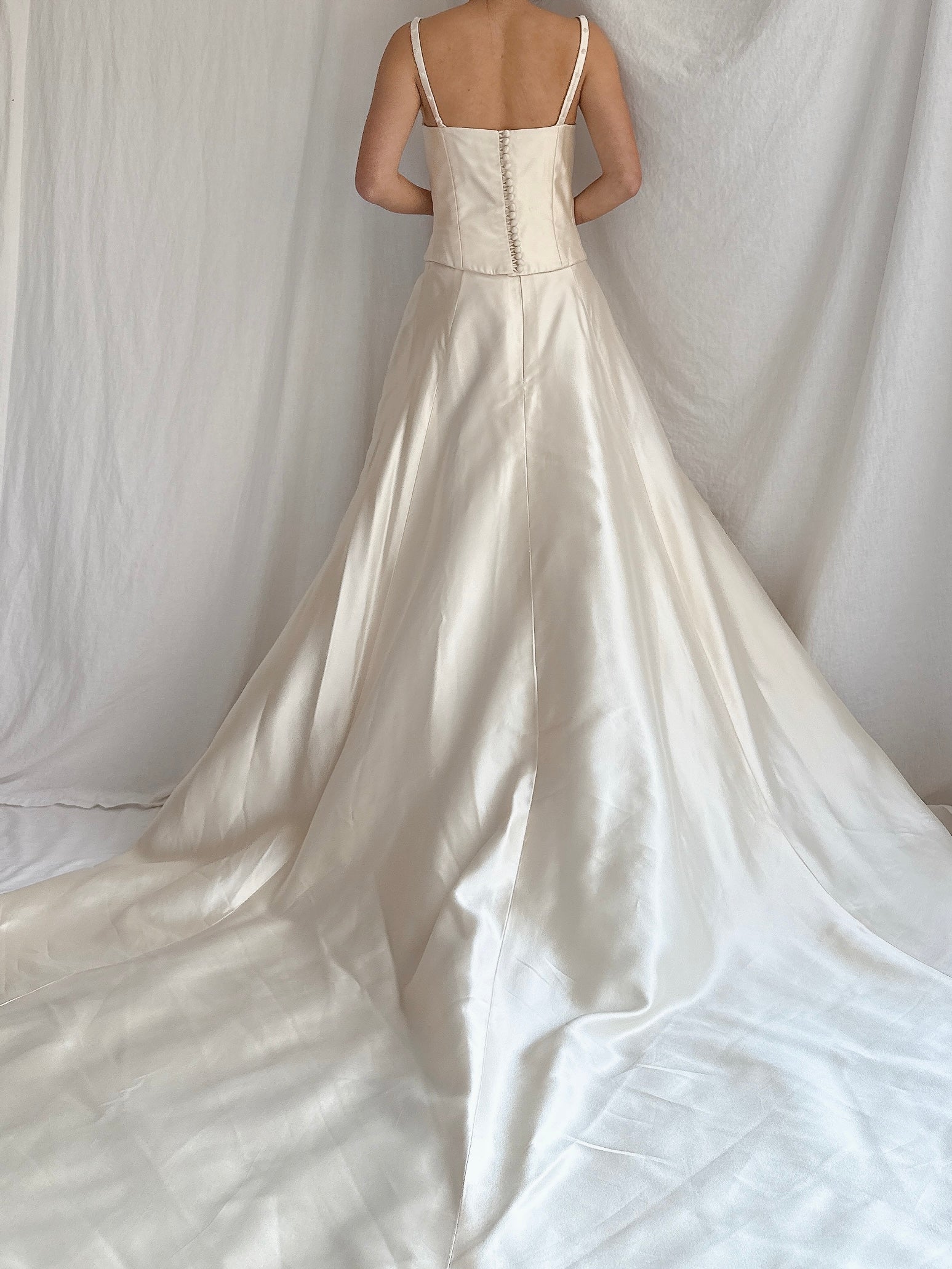 Vintage Silk 2-Piece Wedding Ensemble - S/M 6 UK12