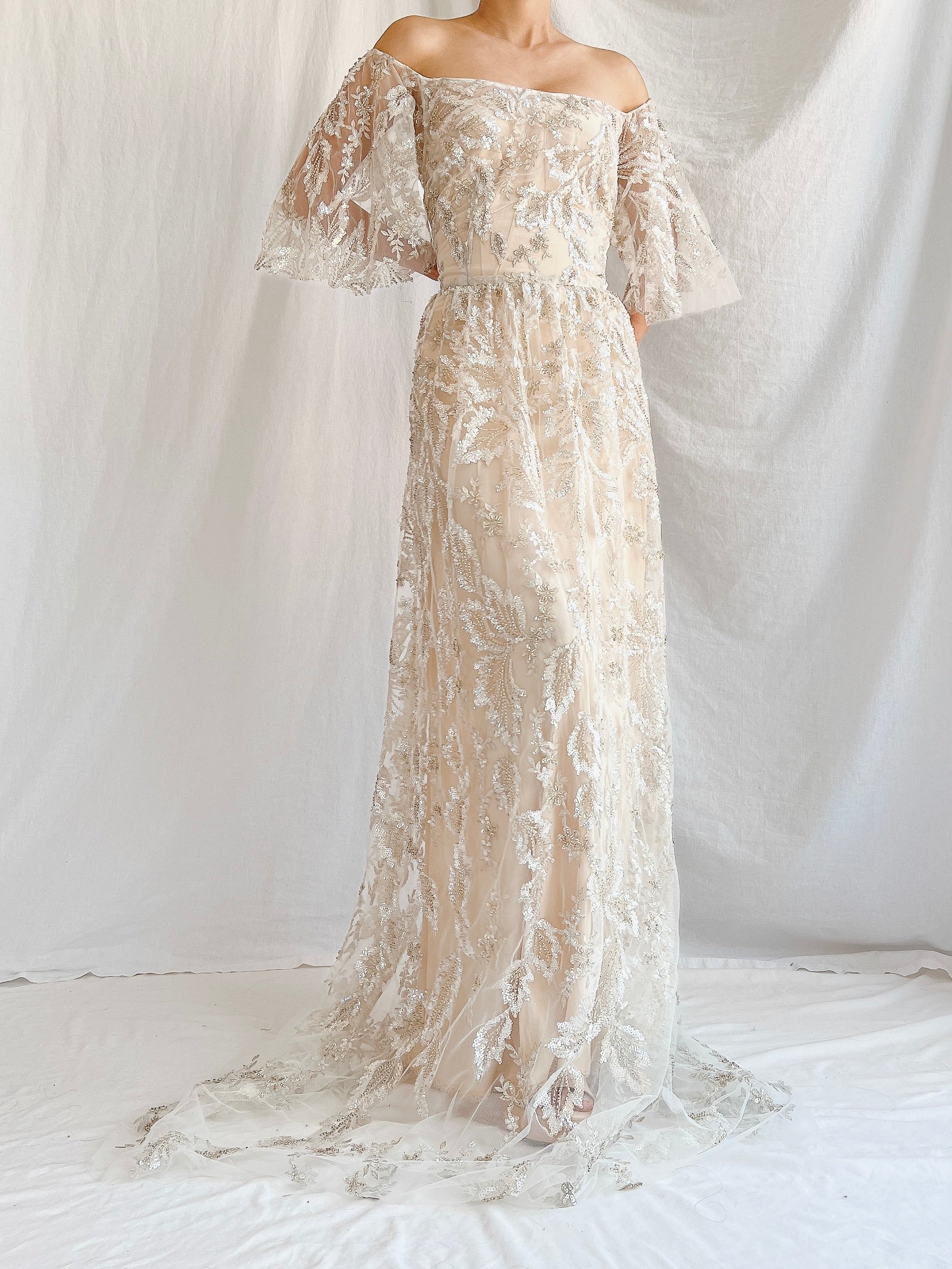 Beaded Off-the-Shoulder Gown - S/4/6