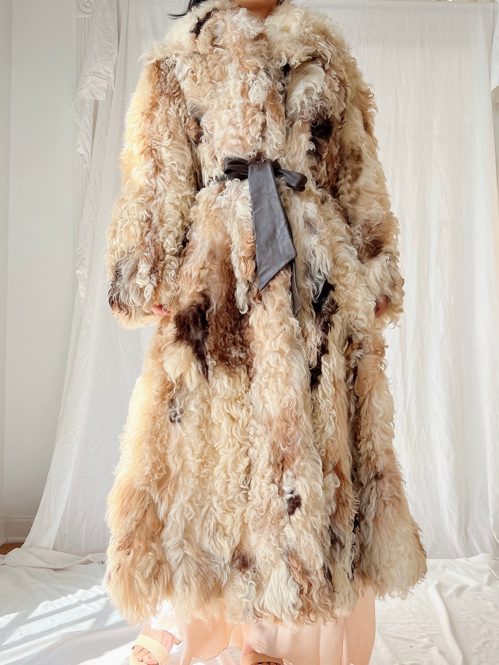 1970s Rare Sheared Curly Lamb Coat - M