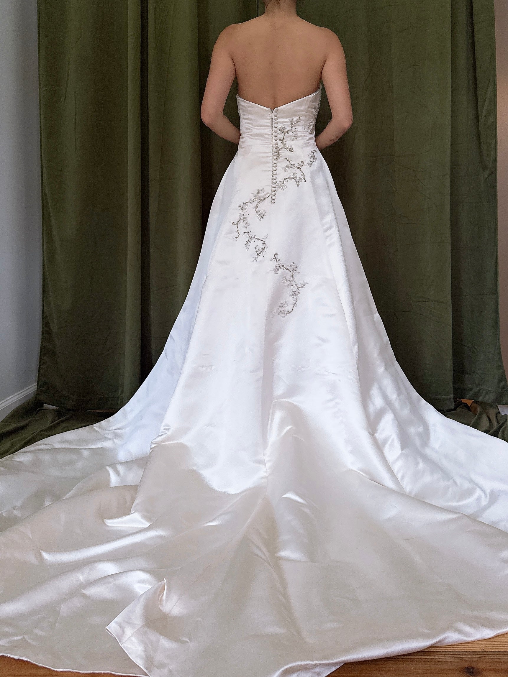 1990s Ulla-Maija Silk Strapless Gown - M