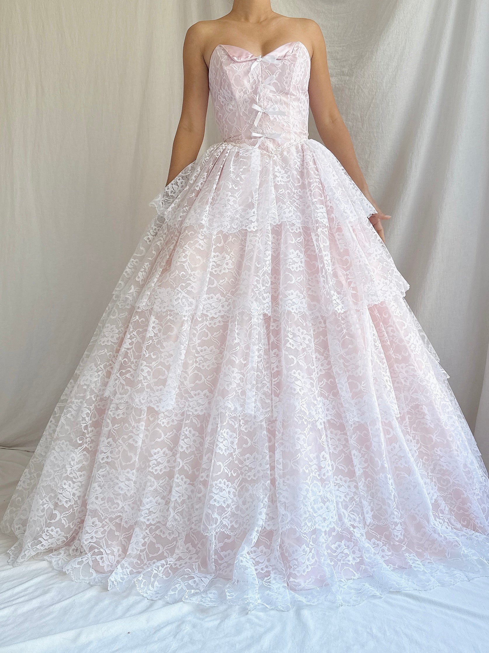 1980s Pink Sweetheart Dress - XS