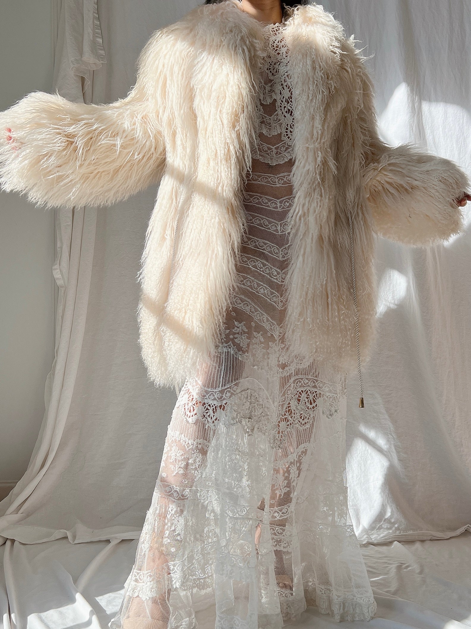 1970s Mongolian Sheared Shaggy Coat - M