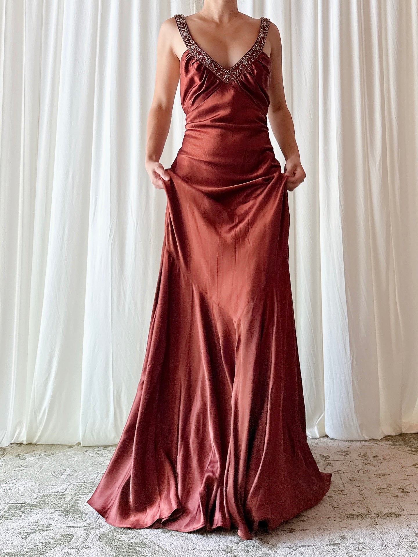 Vintage Azzaro Paris Copper Dress - Size 8