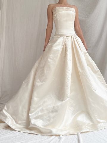 1990s Rivini Silk Dropped Waist Gown - M/8