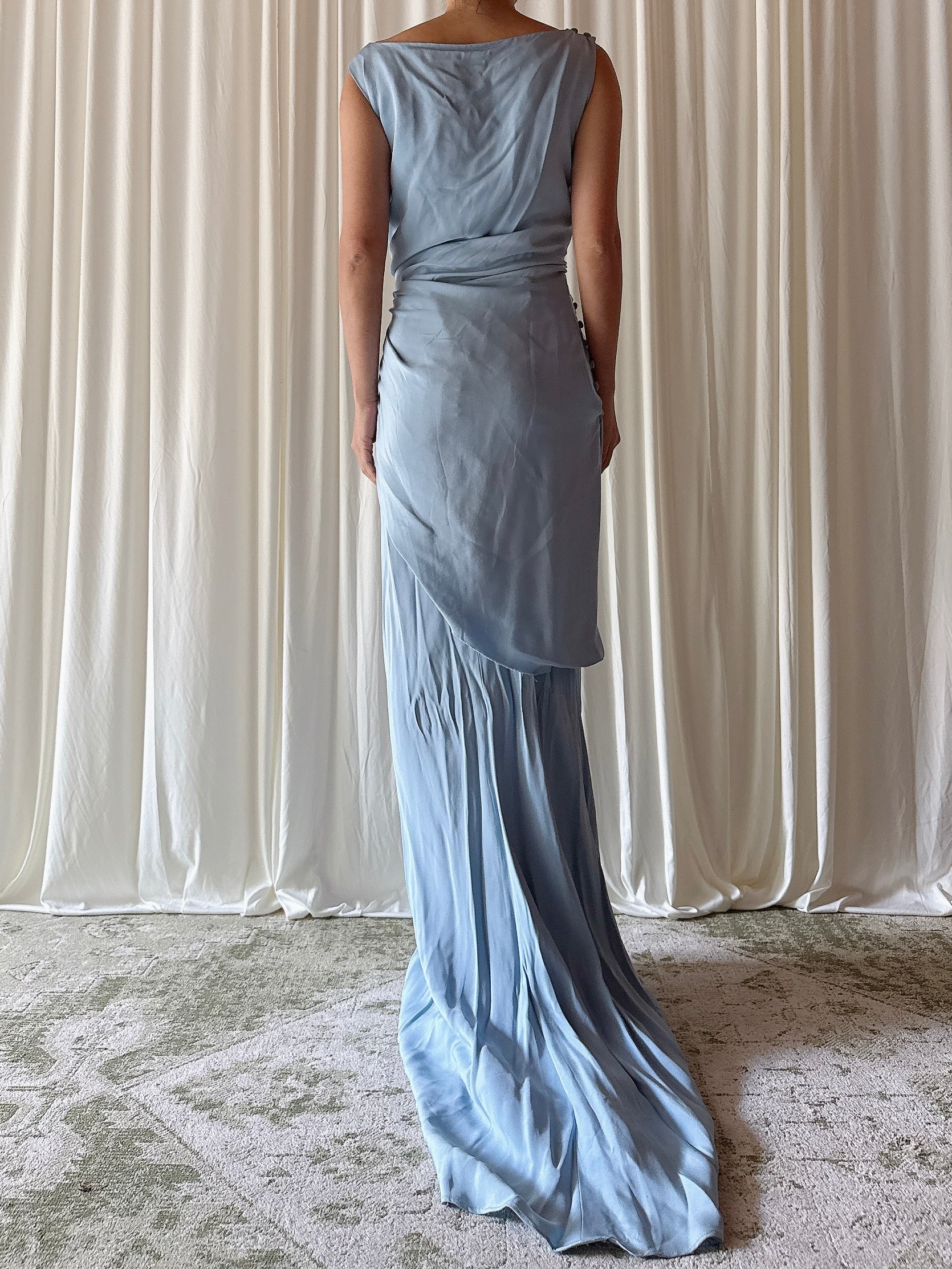 Vintage Belleville Sassoon Light Blue Gown - UK 16