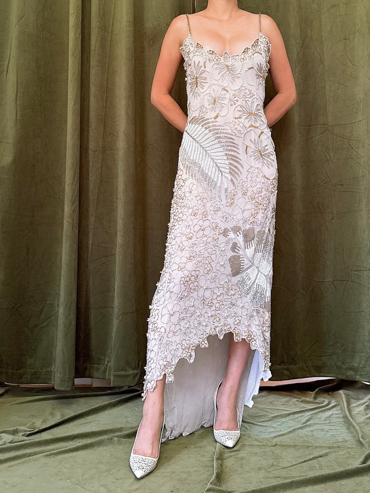 1980s Silk Beaded Dress -