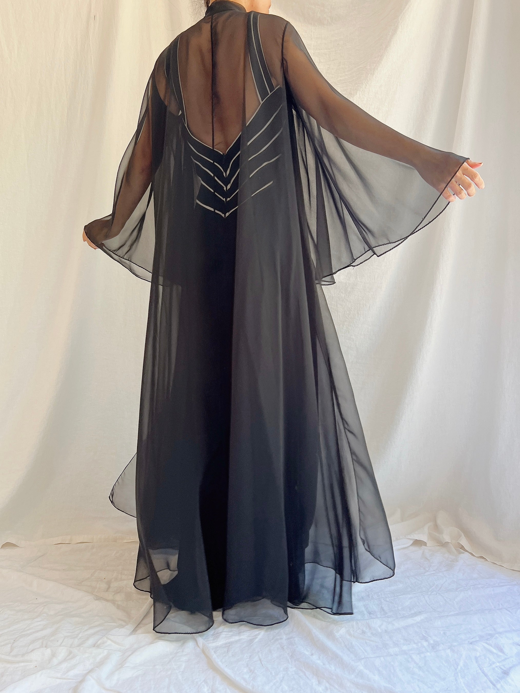 1960s Sheer Angel Sleeves Duster - OSFM