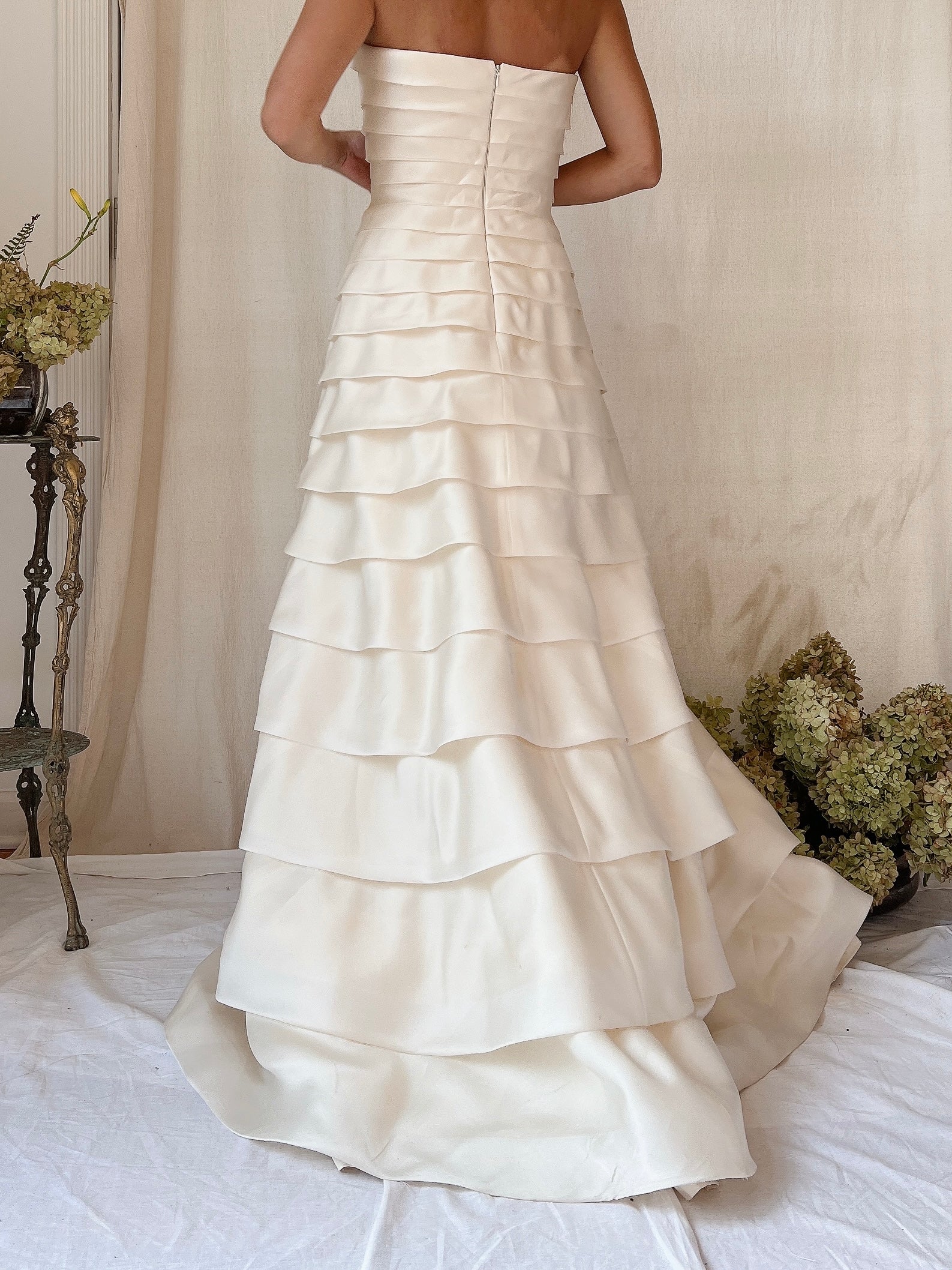 Vintage Silk Graduated Layers Gown - M/8