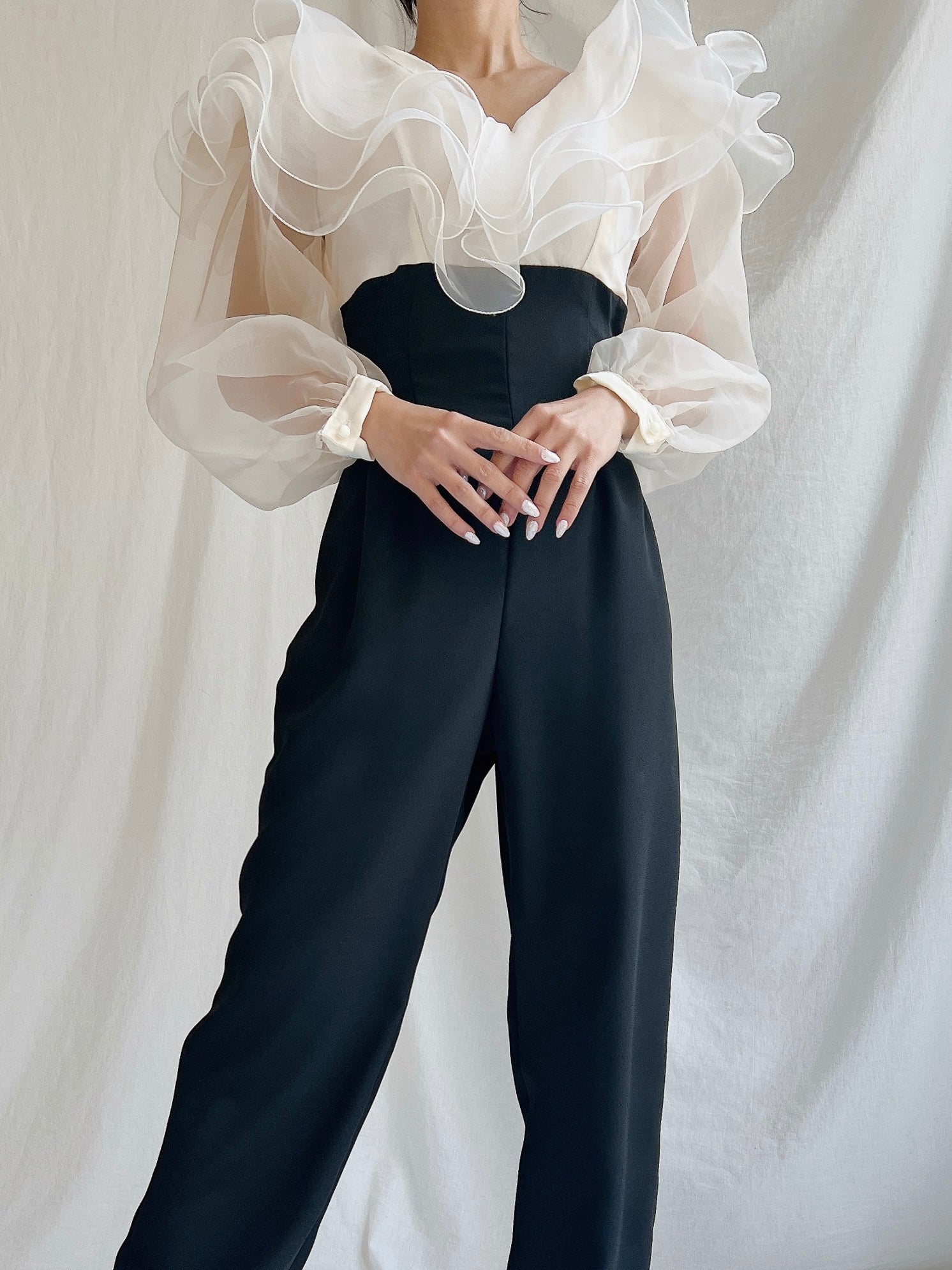 Vintage Organza and Rayon Jumpsuit/Romper - S
