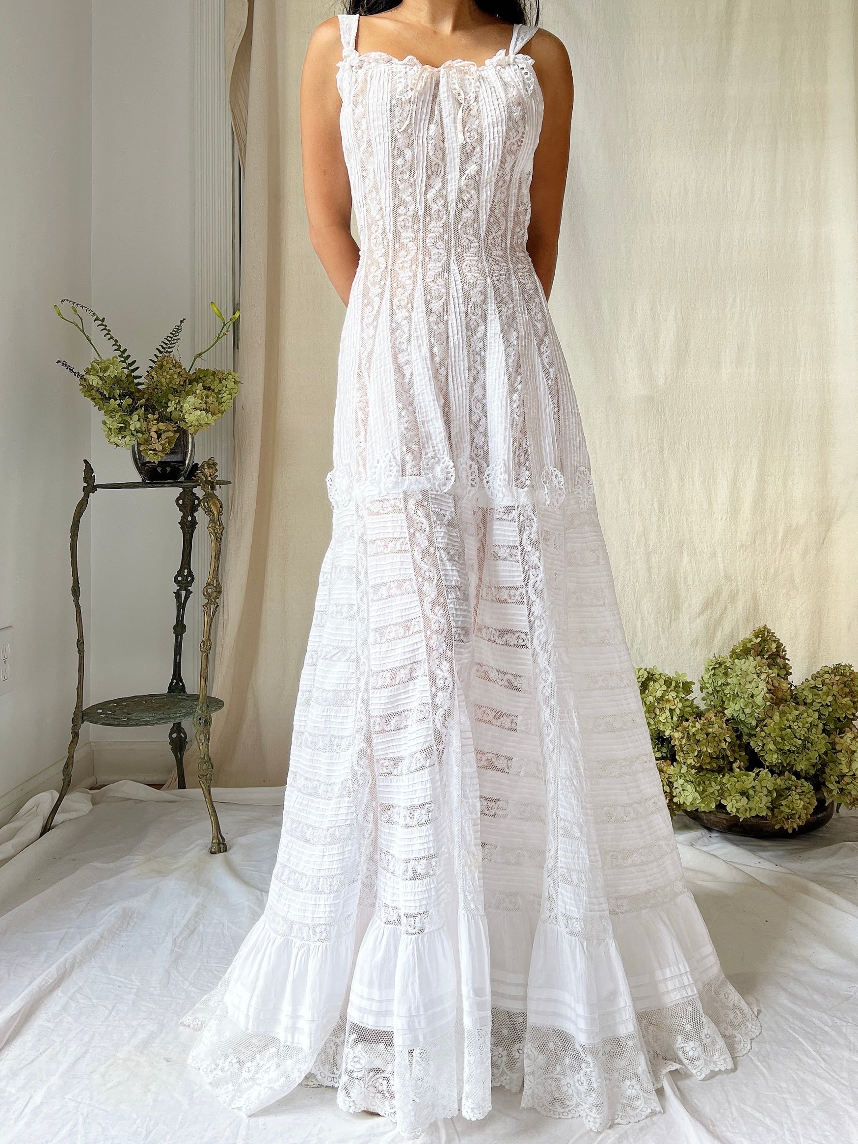 Rare Antique Valenciennes Camisole Gown - XS