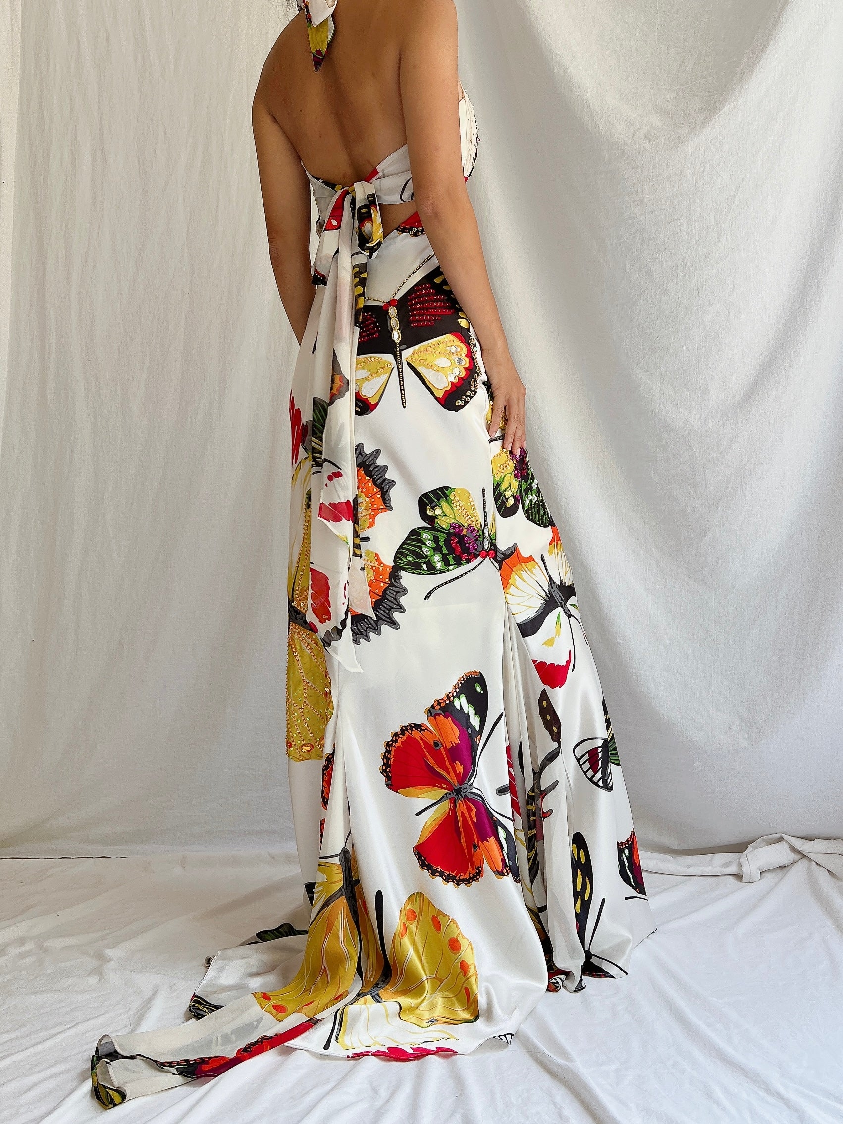 Y2K Satin Butterfly Gown - XS/2