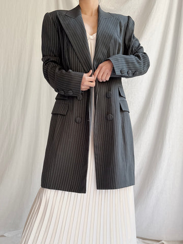 Vintage French Wool Striped Jacket - S/M