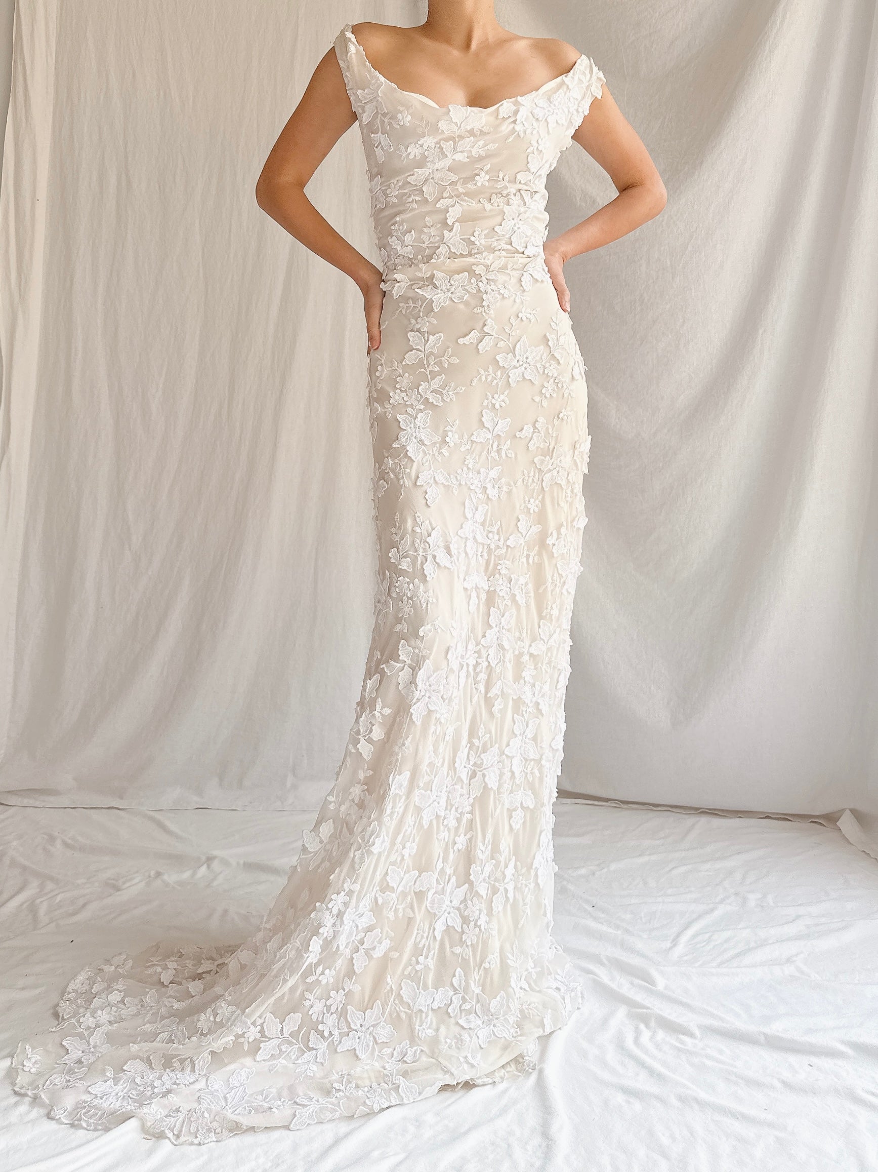 1990s Silk Bias Cut 3D Gown - M-L