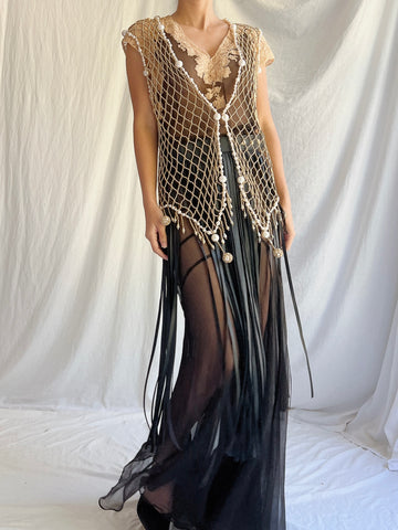 Vintage Pearl Beaded Vest - M/L