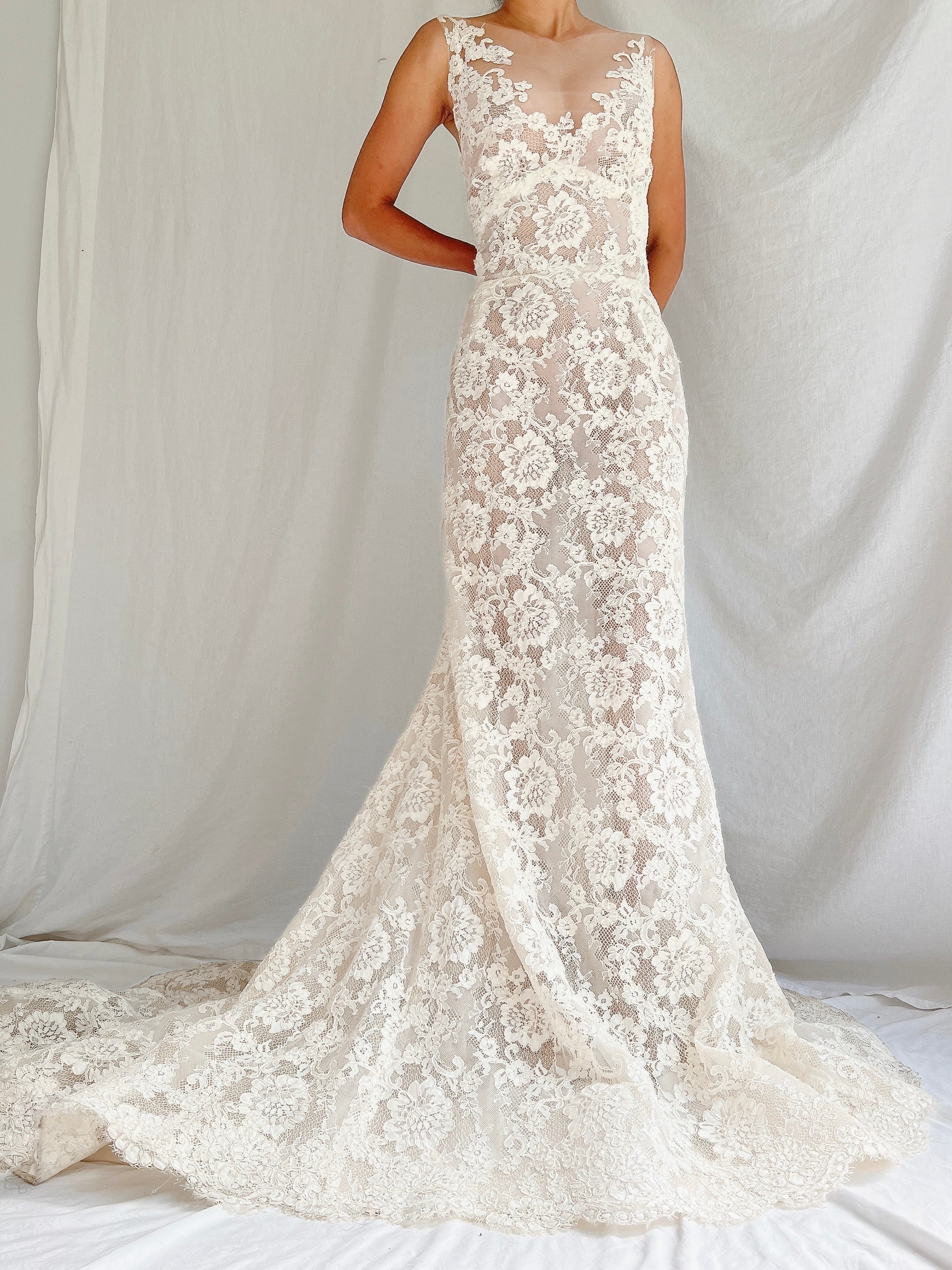 Liancarlo Couture Sheer Lace Gown - 6
