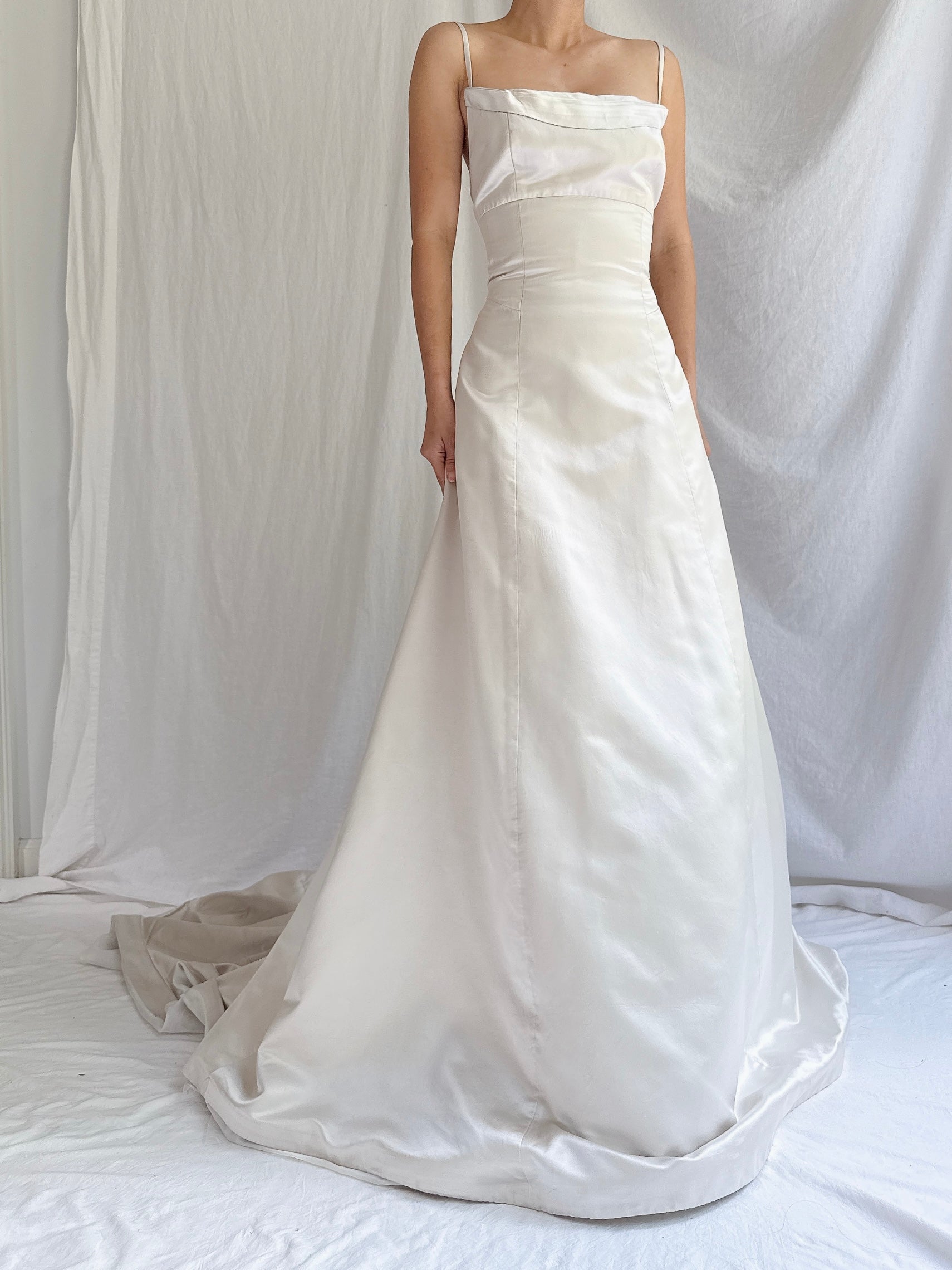 1990s Werkstatte Oyster Silk Gown - M